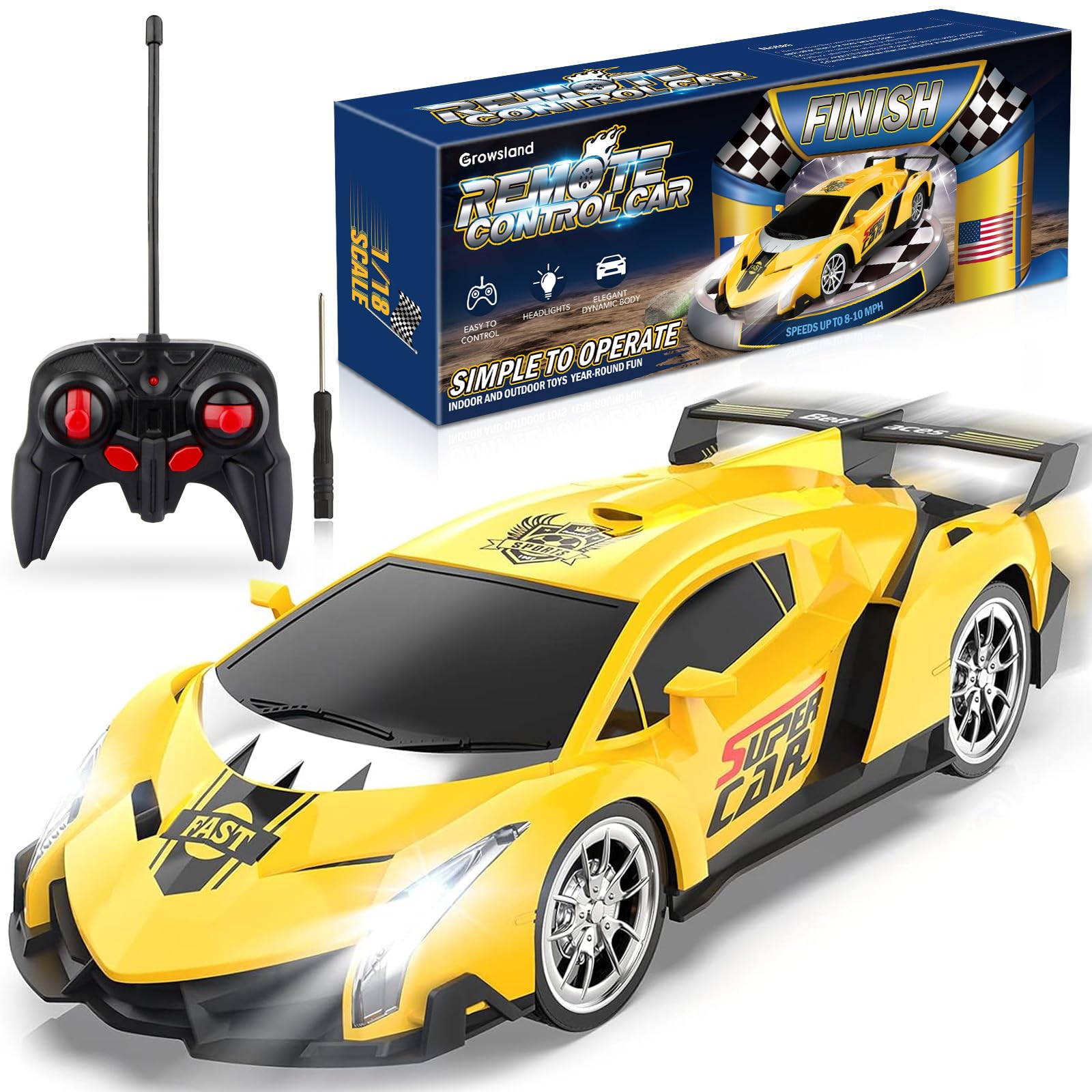 Foto 1 | Coche Eléctrico A Control Remoto Growsland 2023 1:18 Para Niños - Venta Internacional.