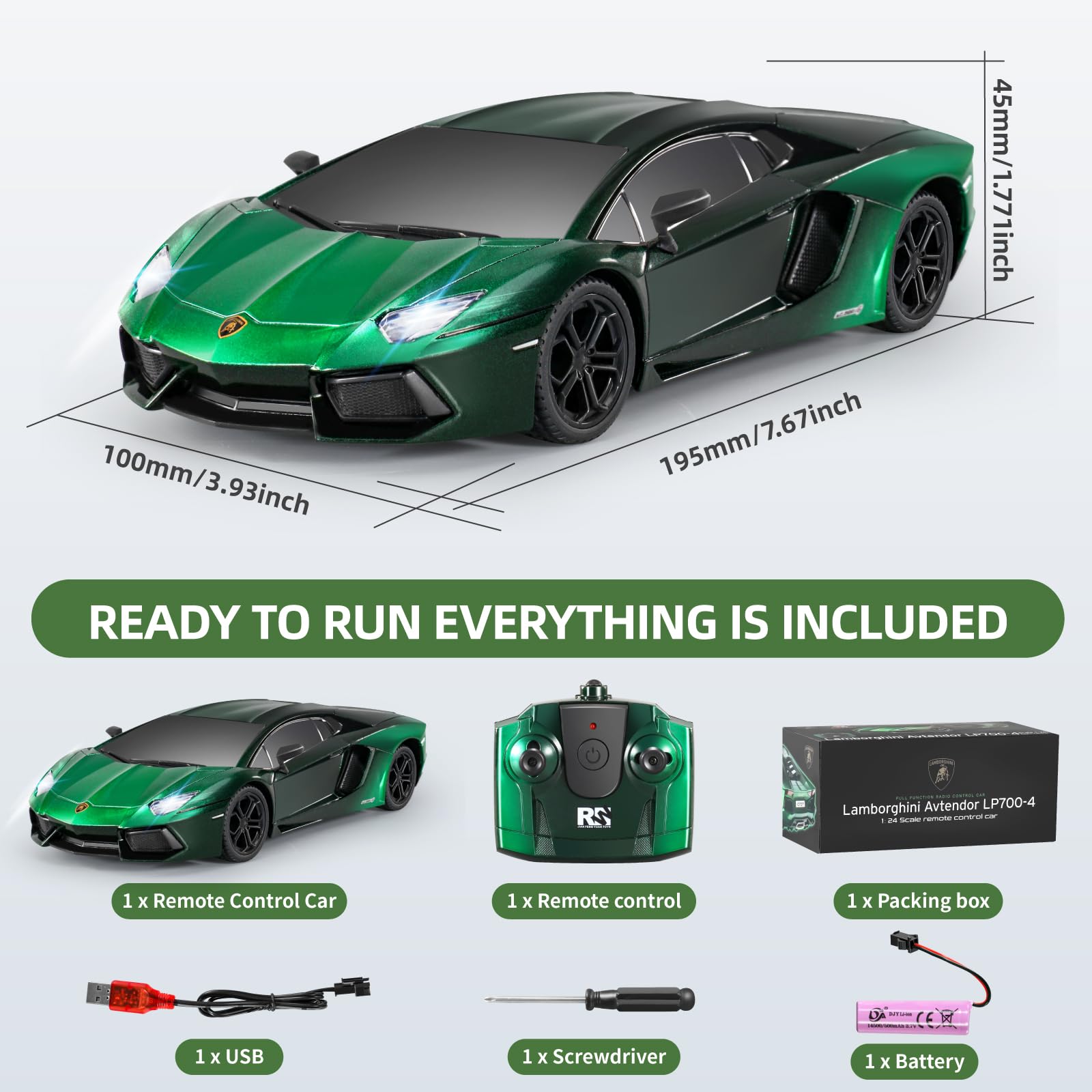 Foto 5 pulgar | Coche Teledirigido Miebely Lamboghini Lp700 A Escala 1:24 3,7 V 500 Mah - Venta Internacional.