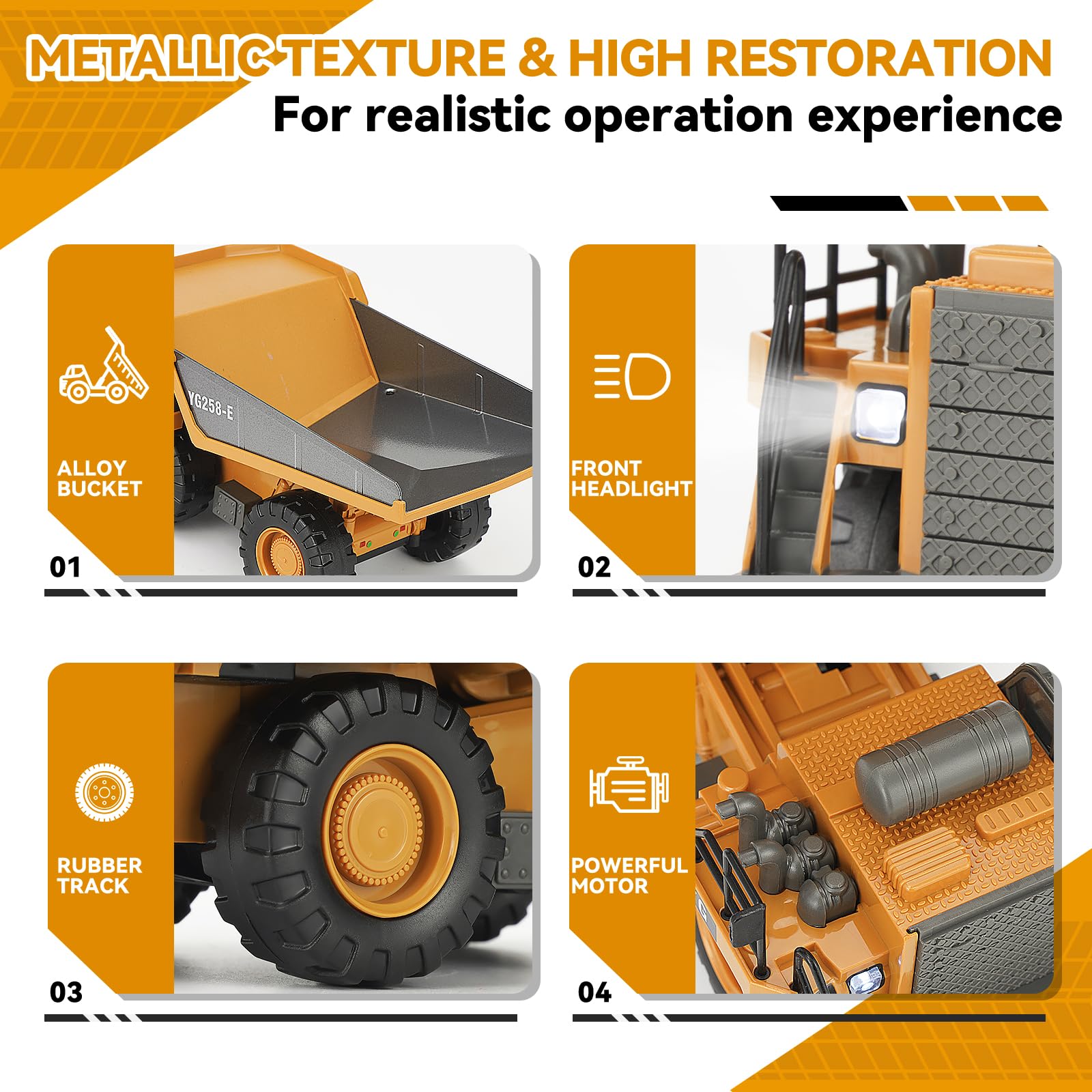 Foto 4 | Camión Volquete a Control Remoto Kizjorya Rc Construction 1:20 - Venta Internacional