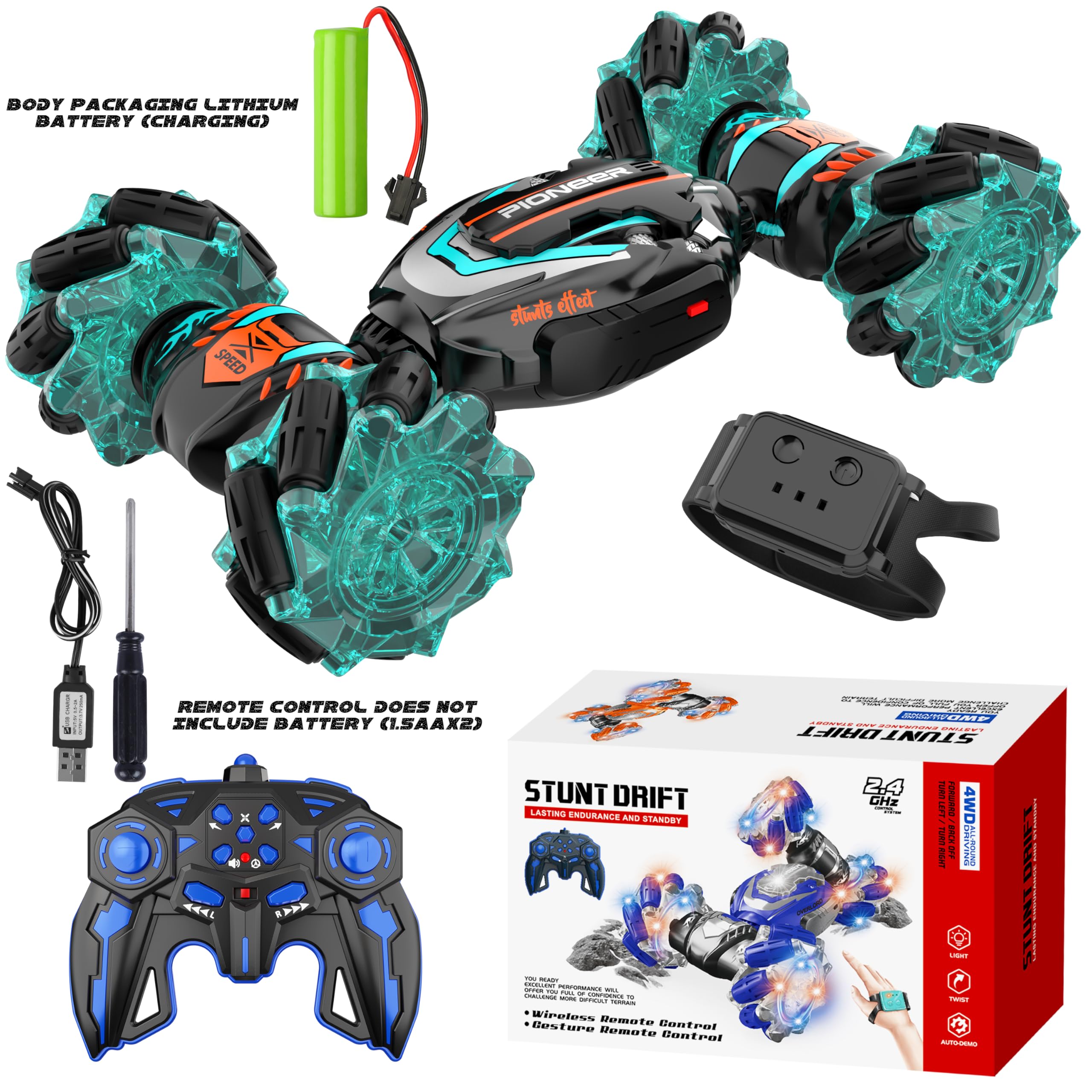Foto 6 pulgar | Coche De Control Remoto Rcabcar Sensor Stunt 4wd Kids - Venta Internacional.