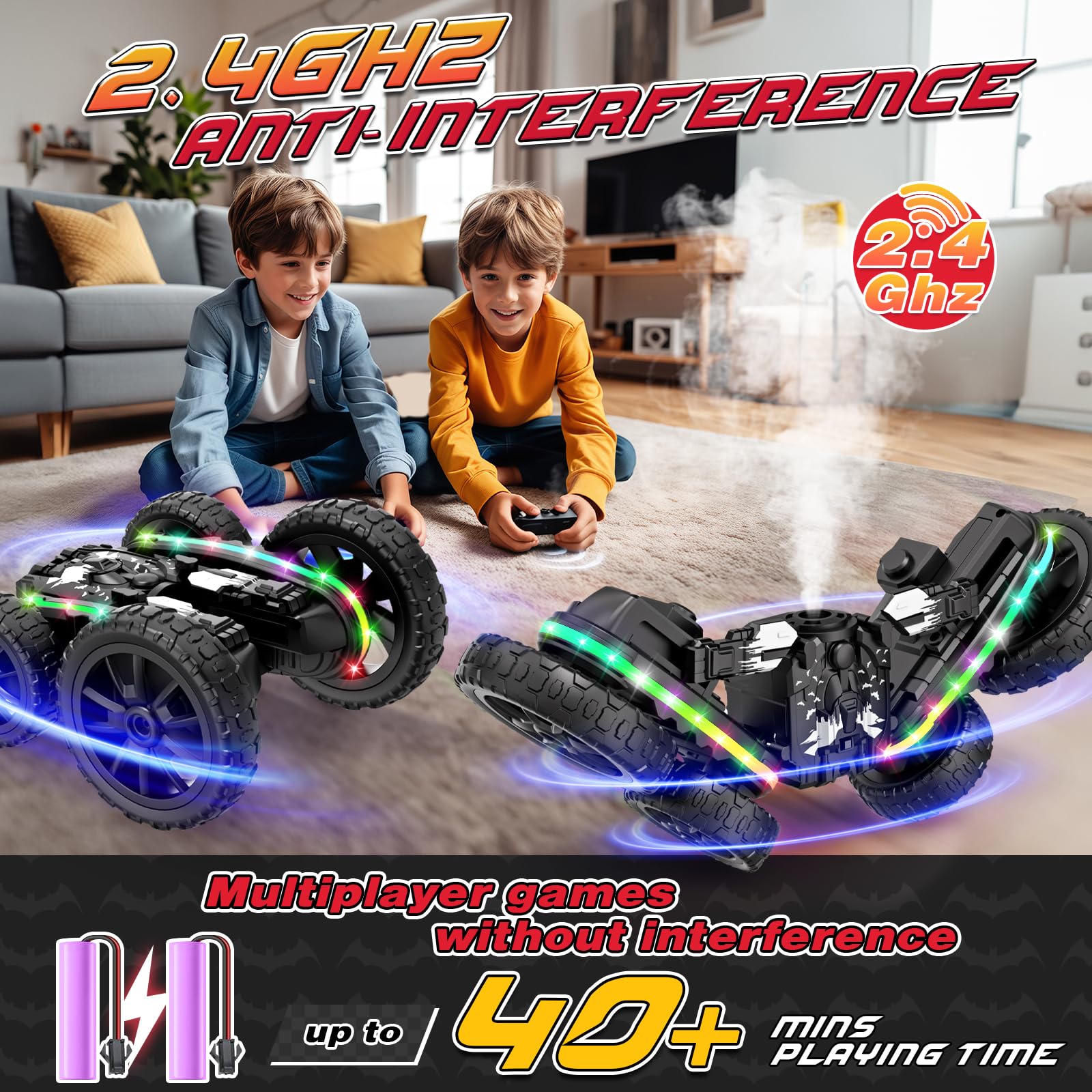 Foto 3 | Coche a Control Remoto Jimdella RC Stunt 4WD Off-Road para Niños - Venta Internacional