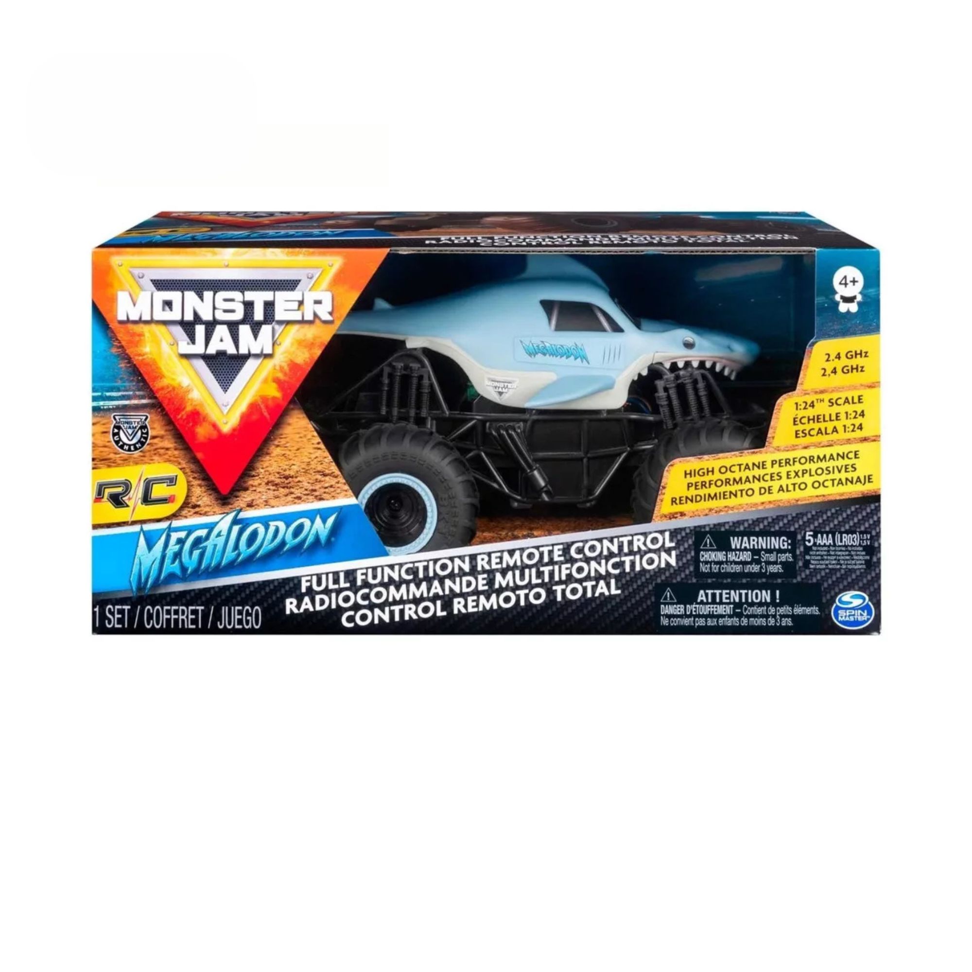 Foto 5 pulgar | Monster Truck A Control Remoto Monster Jam Escala 1:24, Megalodon