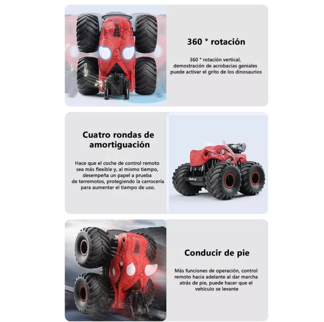Foto 5 pulgar | Coche Teledirigido Recargable Todoterrenofantilcon Steam2.4g Rojo Negro
