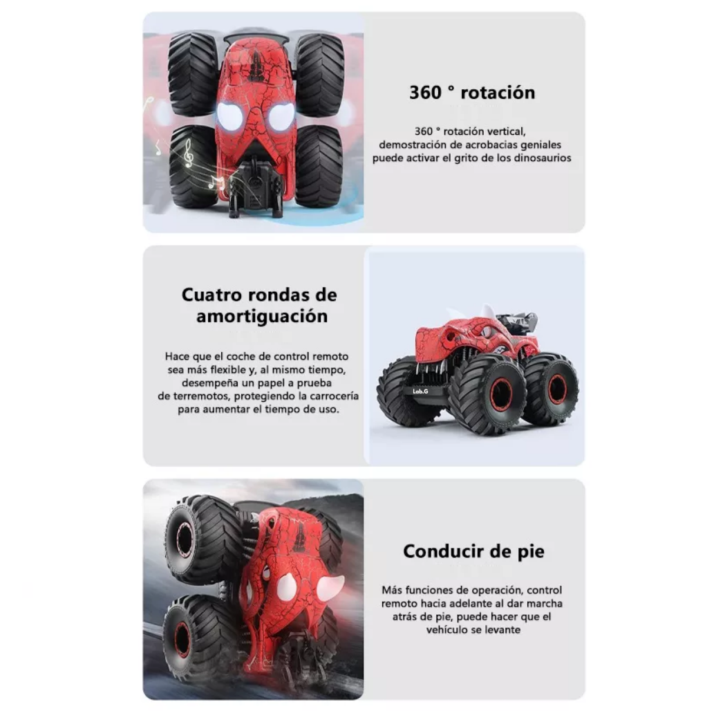 Foto 5 pulgar | Coche Teledirigido Recargable Todoterrenofantilcon Steam2.4g Rojo Negro