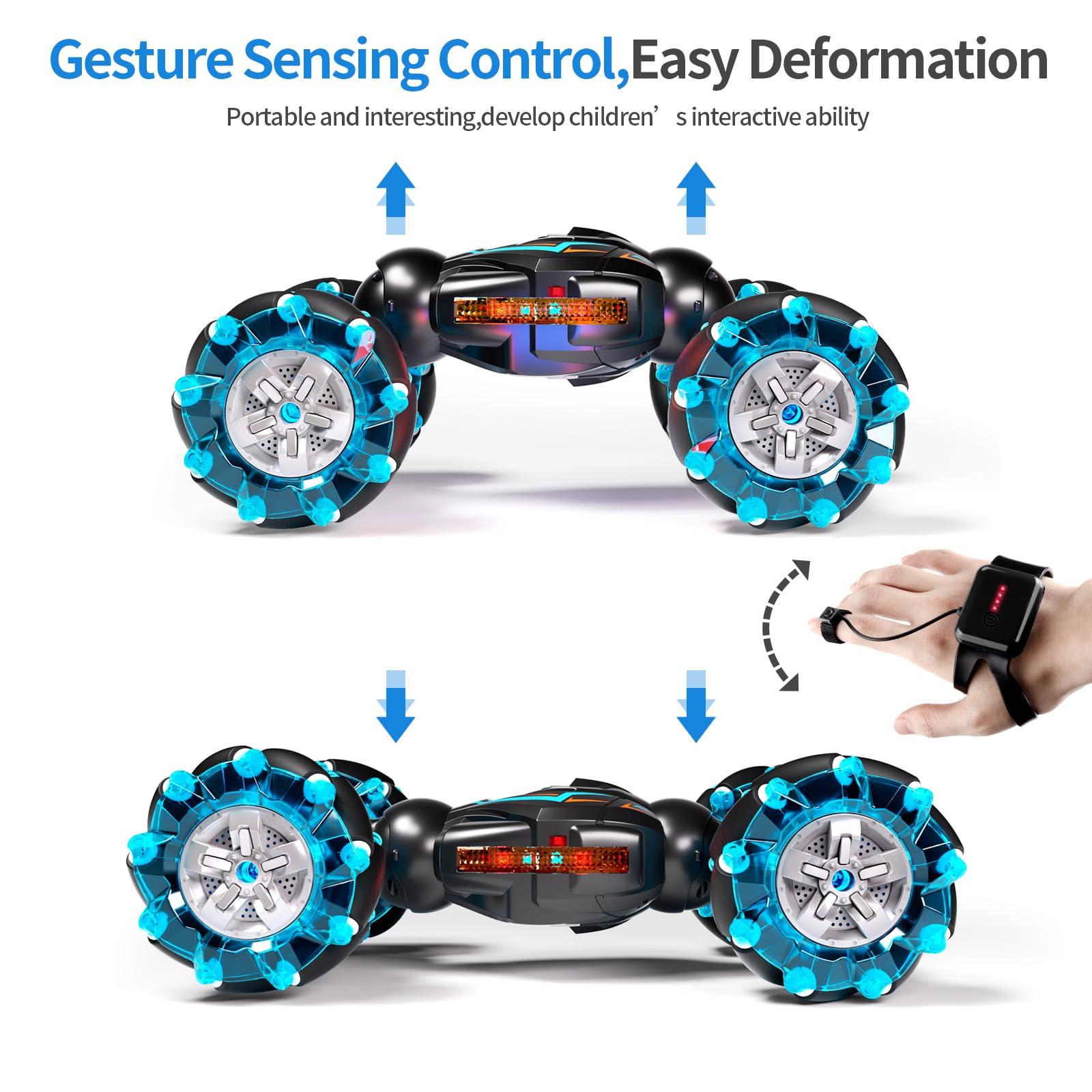 Foto 3 pulgar | Gesto De Control Remoto Rc Stunt Car Deejoy 1:12 2.4ghz 4wd - Venta Internacional.