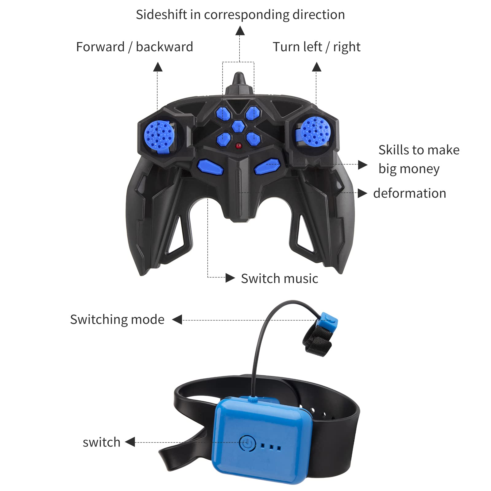 Foto 7 pulgar | Gesto De Control Remoto Rc Stunt Car Deejoy 1:12 2.4ghz 4wd - Venta Internacional.