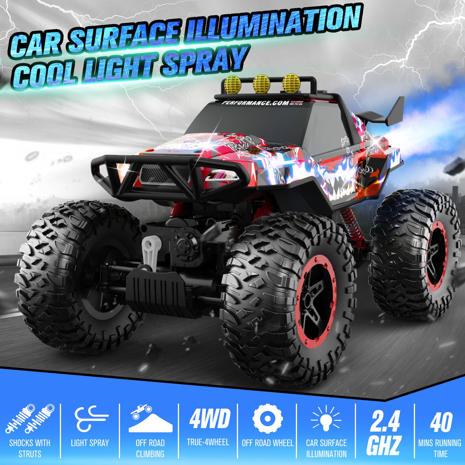 Foto 5 pulgar | Rc Car Nqd 1:14 Todoterreno Monster Truck 4wd Para Niños De 4 A 7 Años - Venta Internacional.