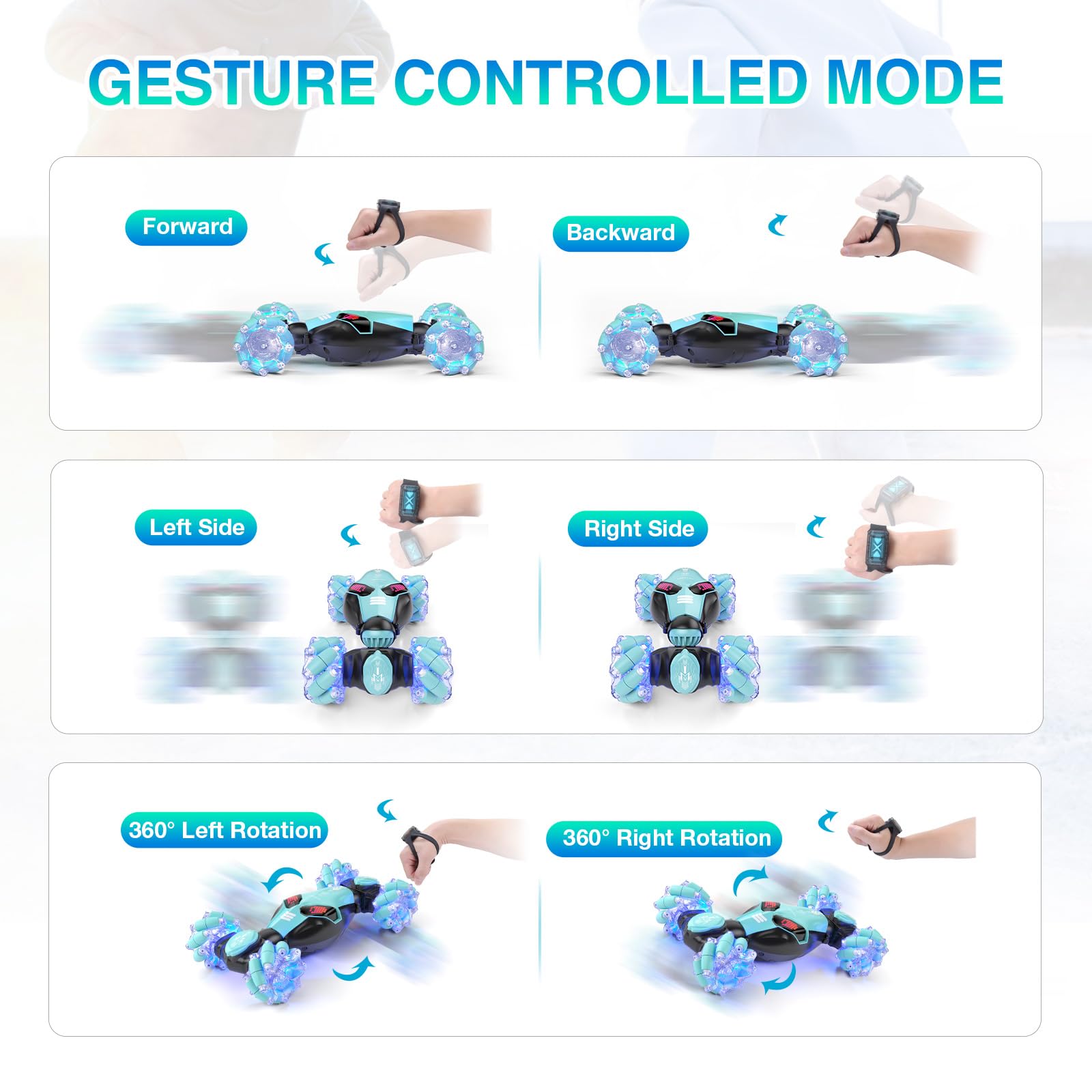 Foto 7 pulgar | Auto Rc Powerextra Led Gesture 4wd Stunt Para Mayores De 8 Años Con Luces - Venta Internacional.