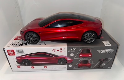 Foto 2 | Coche A Control Remoto Mattel Hot Wheels Tesla Roadster Red - Venta Internacional.