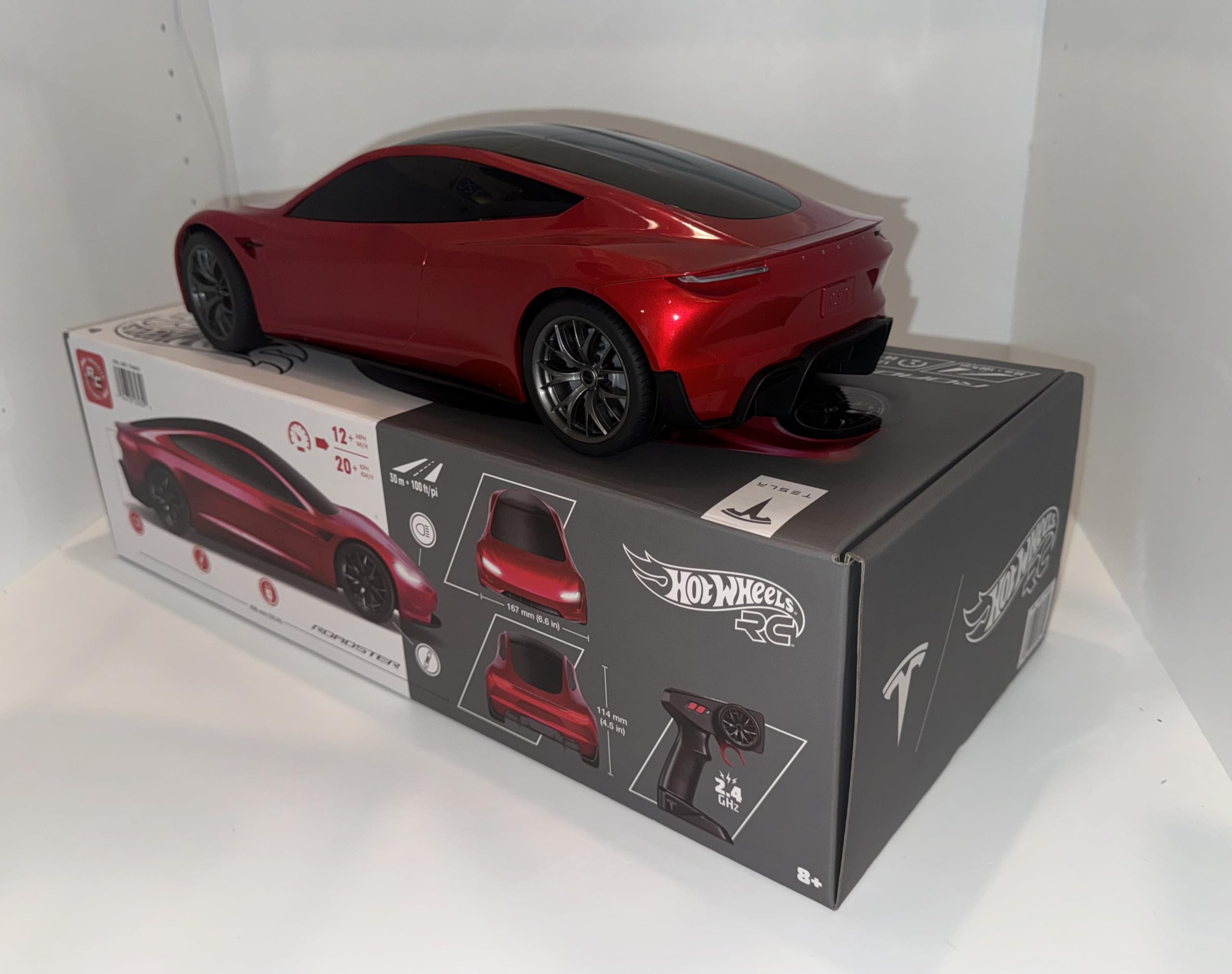 Foto 4 pulgar | Coche A Control Remoto Mattel Hot Wheels Tesla Roadster Red - Venta Internacional.