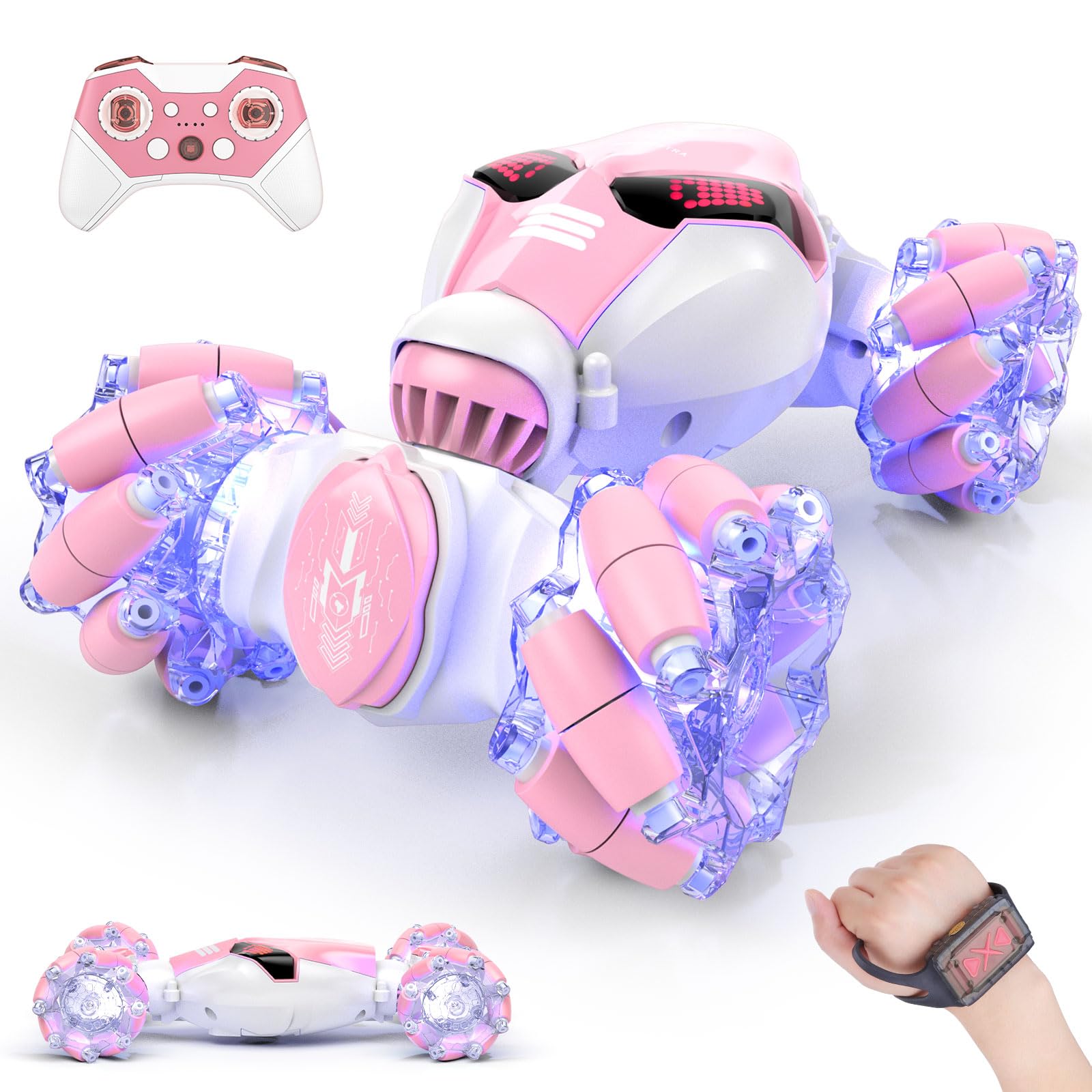 Foto 2 pulgar | Rc Stunt Car Powerextra Gesture Sensing 4wd Para Niñas Mayores De 8 Años, Rosa - Venta Internacional.