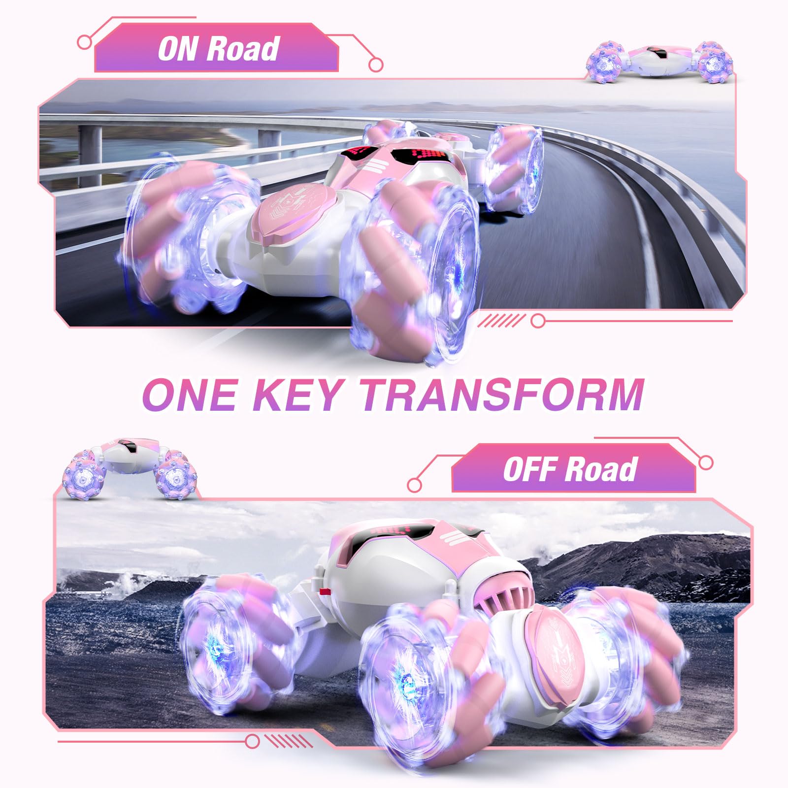 Foto 5 pulgar | Rc Stunt Car Powerextra Gesture Sensing 4wd Para Niñas Mayores De 8 Años, Rosa - Venta Internacional.