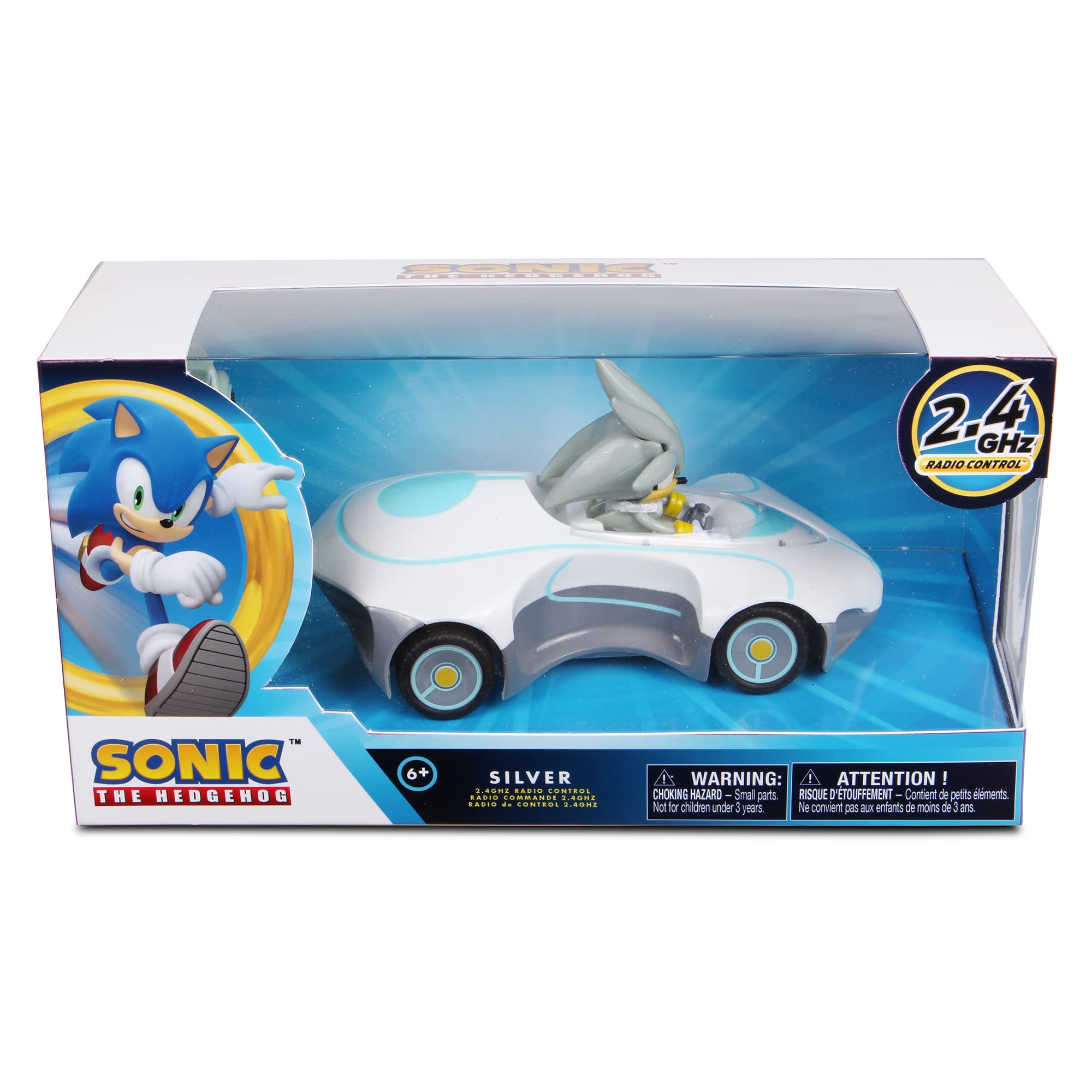 Foto 3 pulgar | Coche Teledirigido Sonic Team Sonic Racing Silver 1:28 - Venta Internacional.