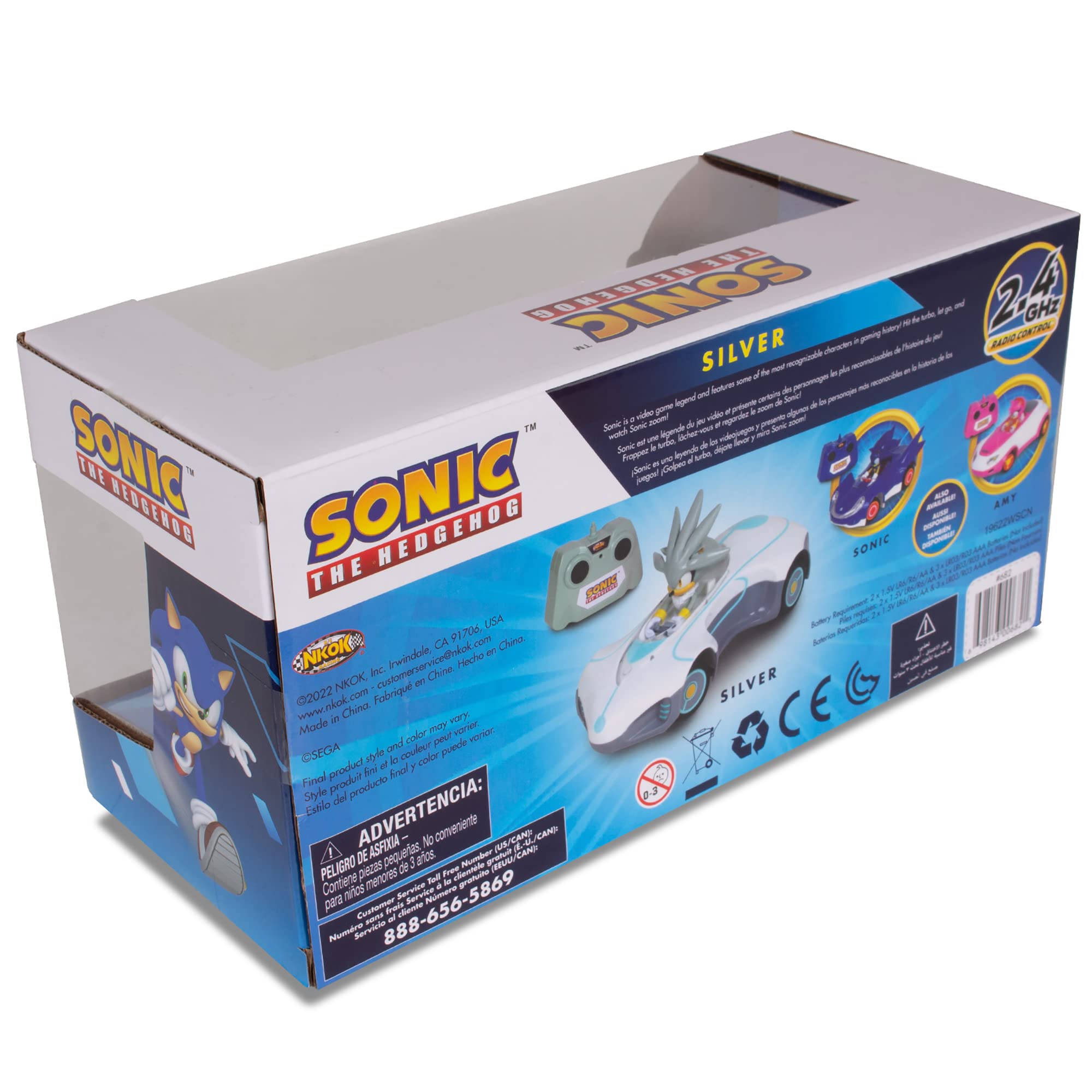 Foto 8 pulgar | Coche Teledirigido Sonic Team Sonic Racing Silver 1:28 - Venta Internacional.