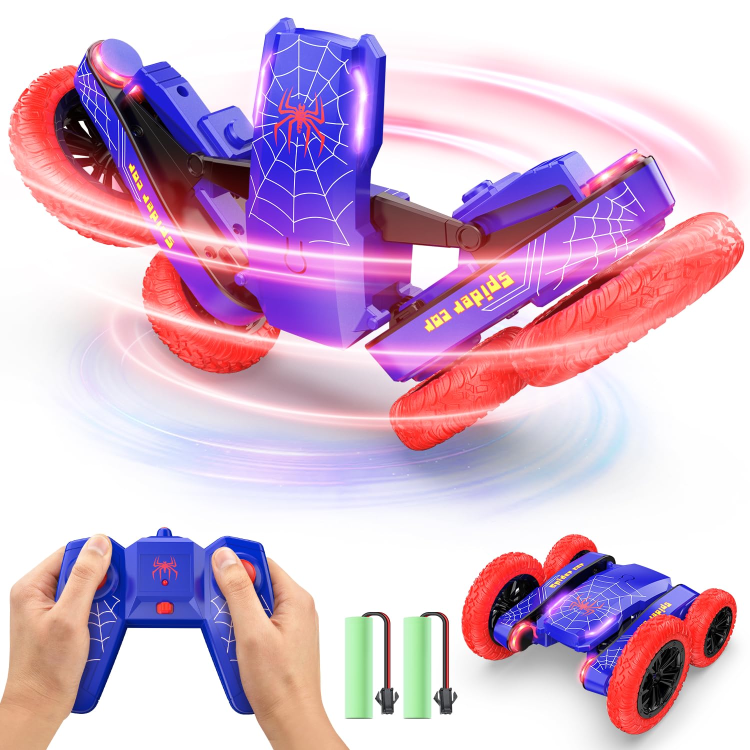 Mini Rc Stunt De Doble Cara Deerc Spider Con Mando A Distancia - Venta Internacional.