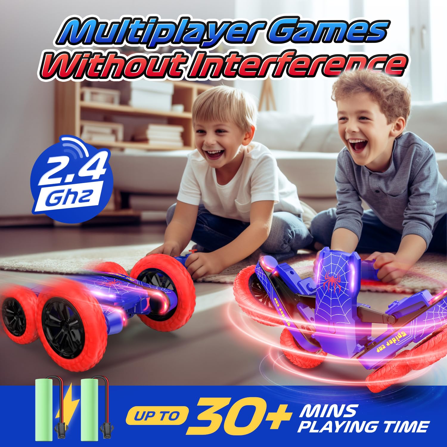 Foto 6 pulgar | Mini Rc Stunt De Doble Cara Deerc Spider Con Mando A Distancia - Venta Internacional.