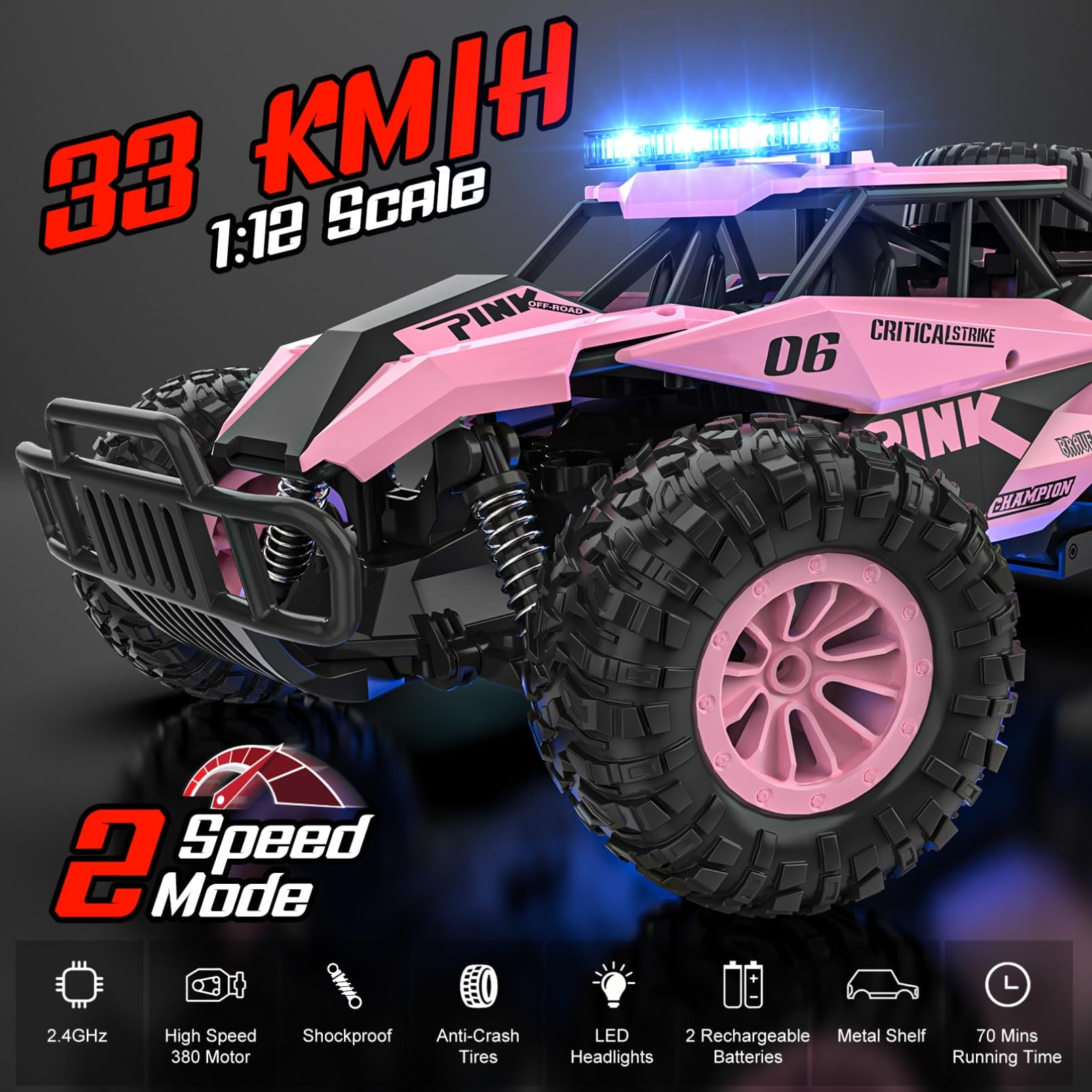 Foto 3 pulgar | Coche A Control Remoto Bluejay 1:12 Monster Truck Para Niños De 8 A 12 Años - Venta Internacional.