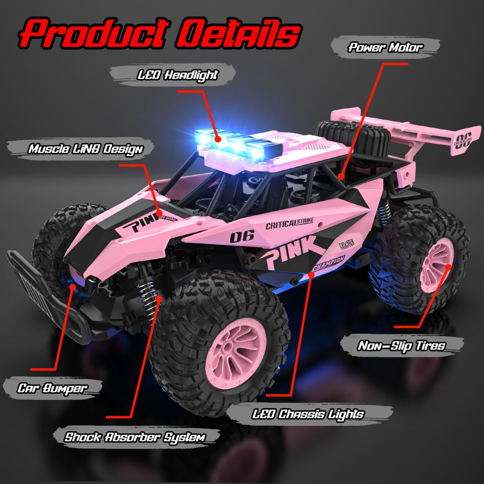 Foto 5 pulgar | Coche A Control Remoto Bluejay 1:12 Monster Truck Para Niños De 8 A 12 Años - Venta Internacional.