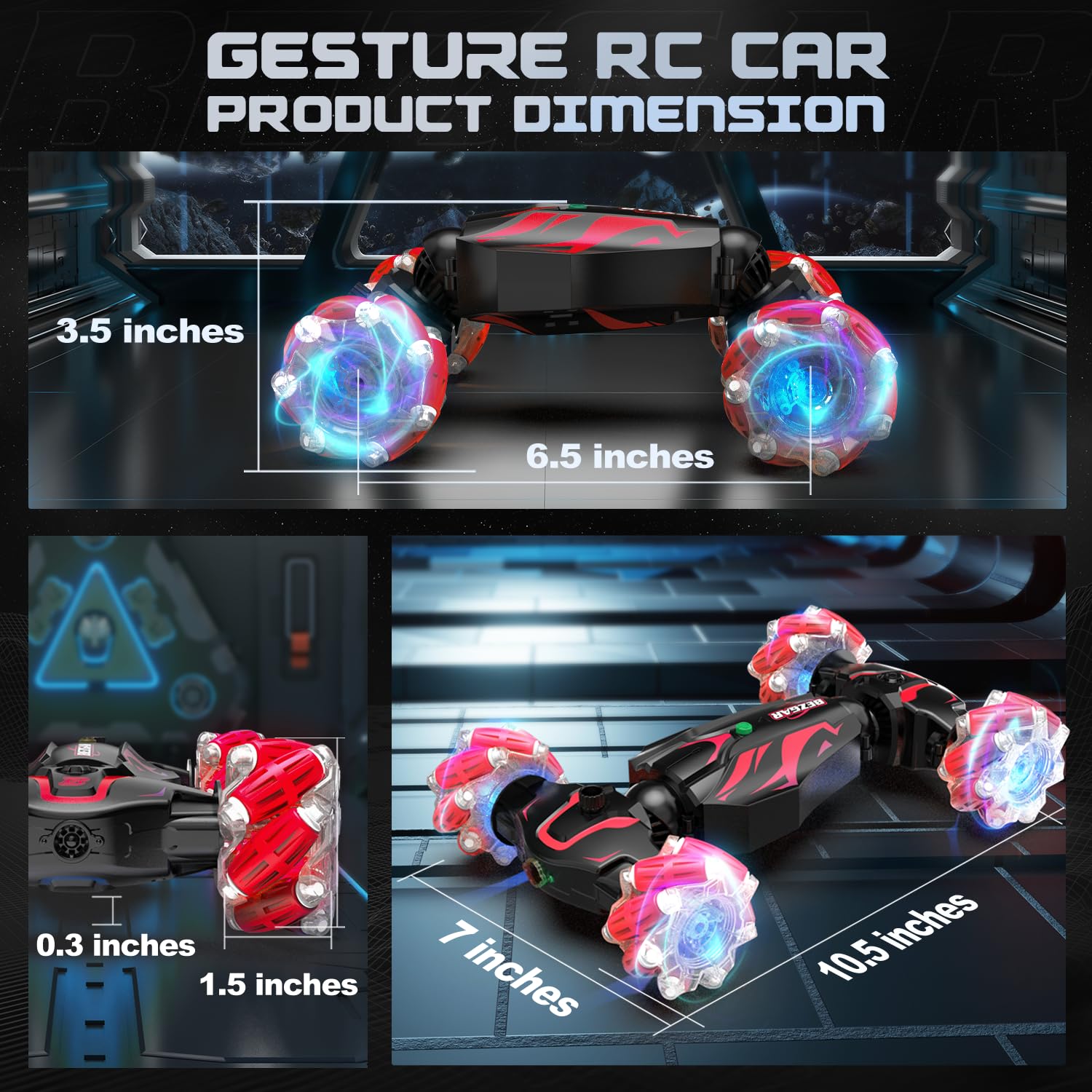 Foto 3 pulgar | Coche Rc Stunt Car Bezgar Con Sensor De Gestos 4wd Para Niños De 6 A 12 Años - Venta Internacional.