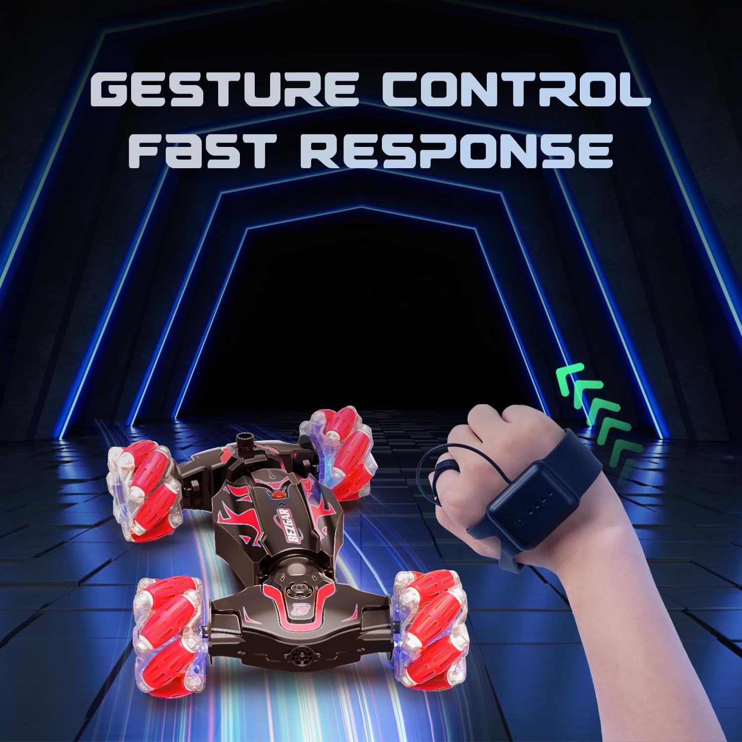 Foto 7 pulgar | Coche Rc Stunt Car Bezgar Con Sensor De Gestos 4wd Para Niños De 6 A 12 Años - Venta Internacional.