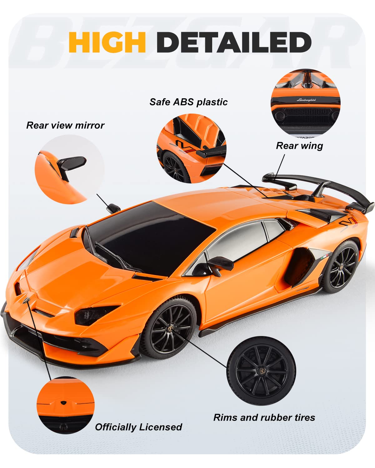 Foto 4 pulgar | Coche A Control Remoto Bezgar Lambo Aventador Svj 1:24 Para Niños - Venta Internacional.