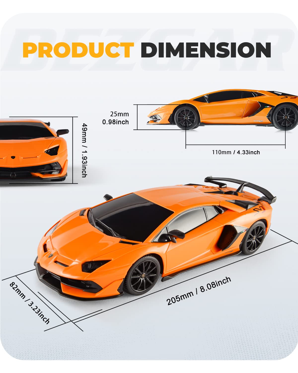 Foto 5 pulgar | Coche A Control Remoto Bezgar Lambo Aventador Svj 1:24 Para Niños - Venta Internacional.