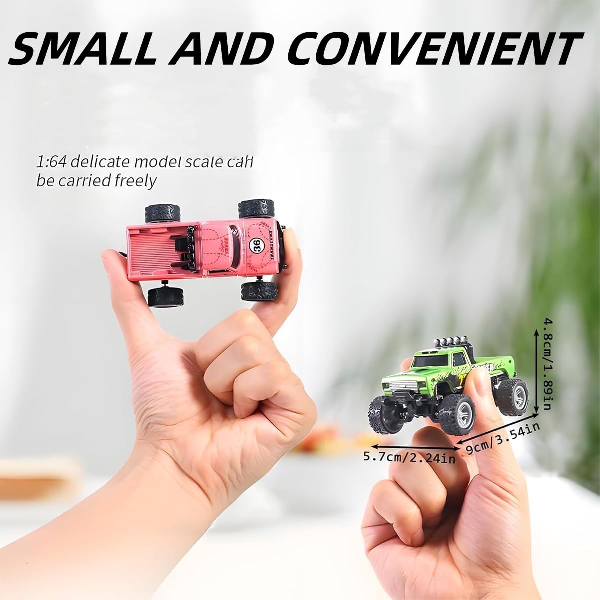 Foto 8 pulgar | Control Remoto Rc Monster Truck Mini A Escala 1:64 Con Luces De 2,4 Ghz - Venta Internacional.