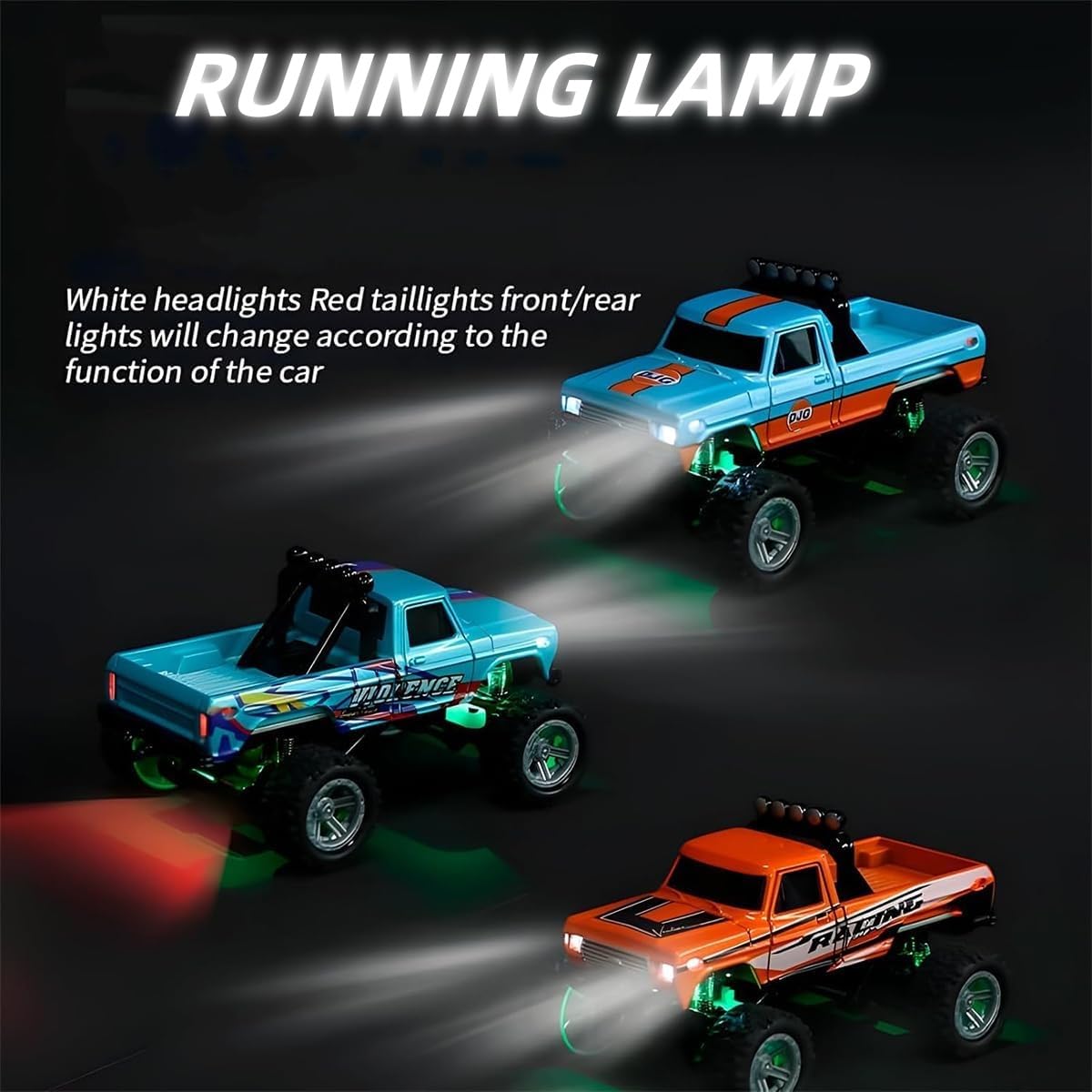 Foto 5 pulgar | Control Remoto Rc Monster Truck Mini A Escala 1:64 Con Luces De 2,4 Ghz - Venta Internacional.