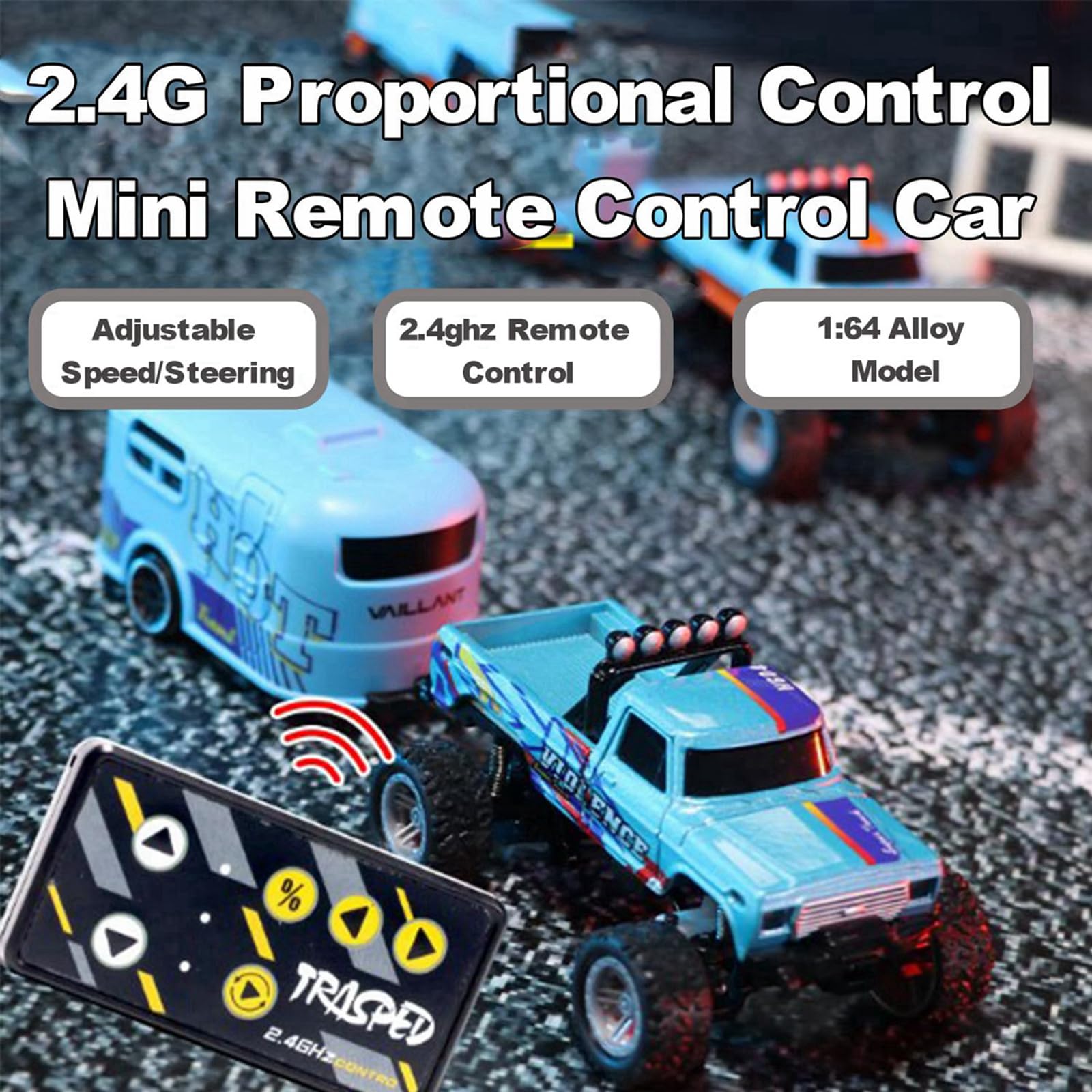 Foto 3 pulgar | Mini Monster Truck Rc A Escala 1/64 Con Control Remoto De Luces - Venta Internacional.