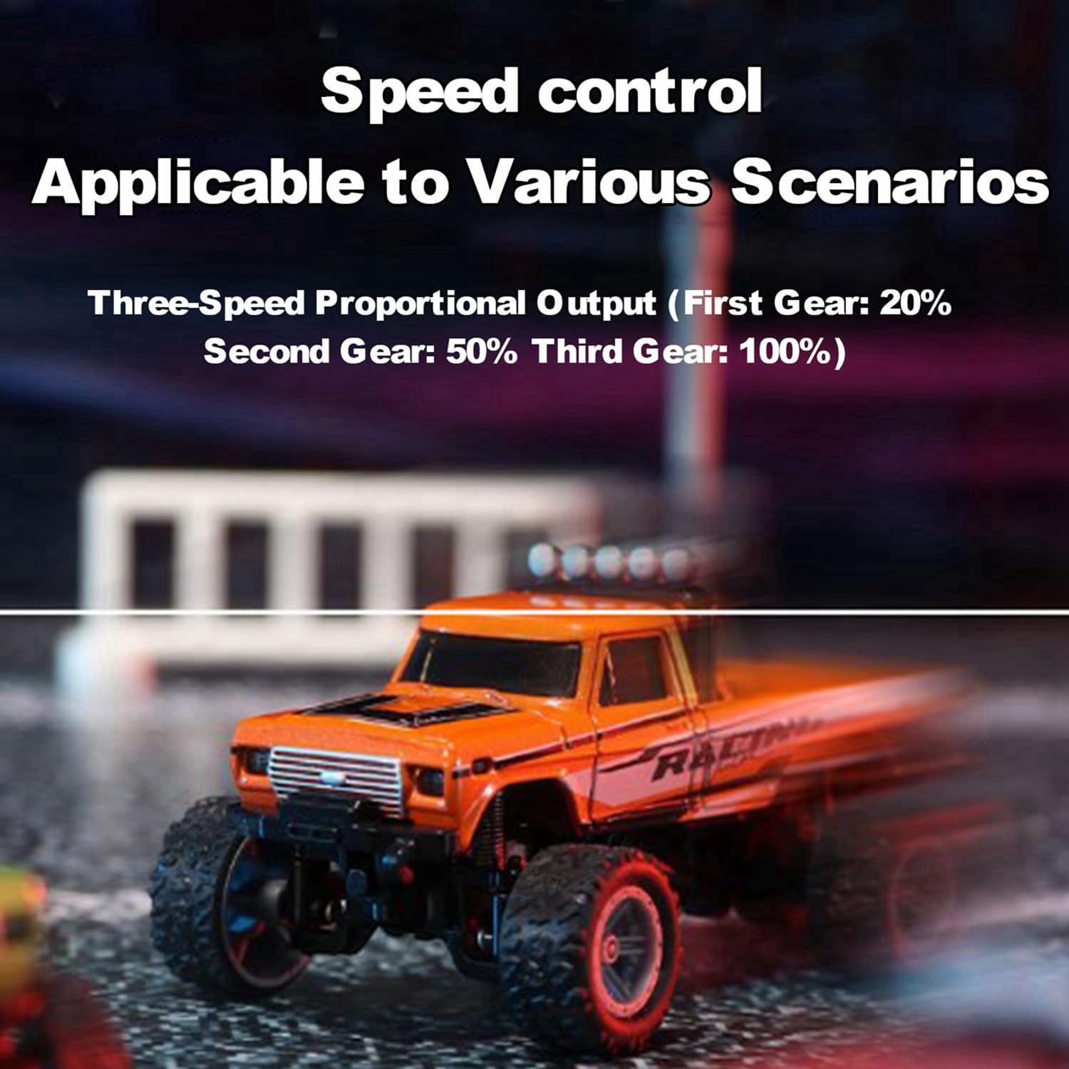 Foto 6 pulgar | Mini Monster Truck Rc A Escala 1/64 Con Control Remoto De Luces - Venta Internacional.