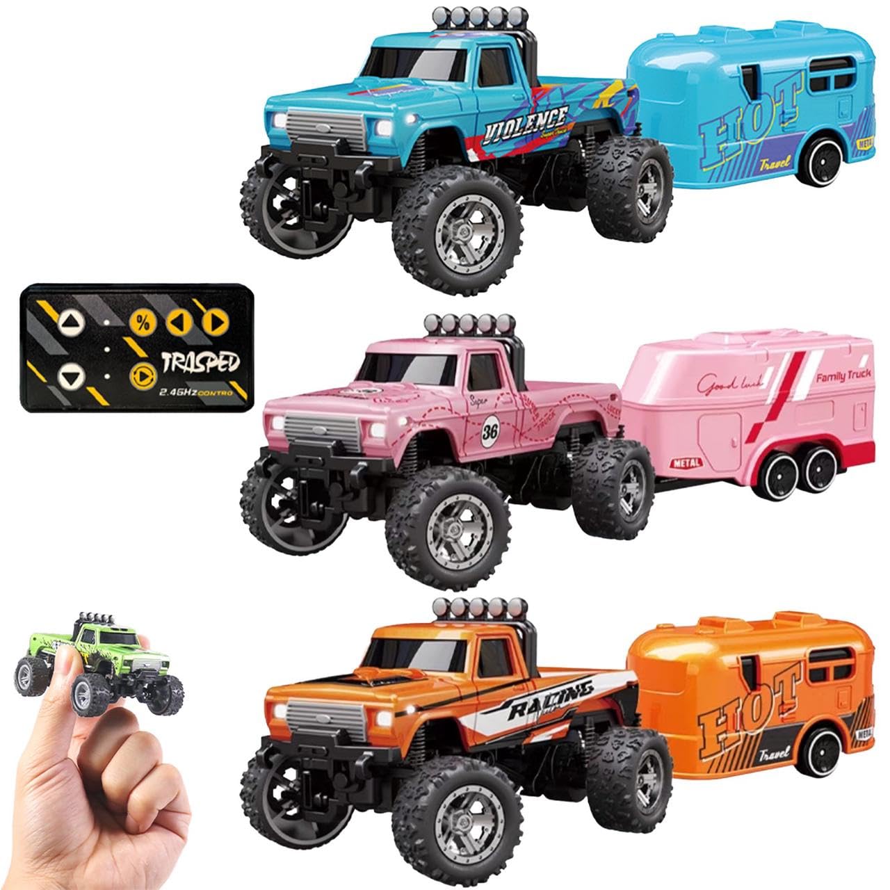 Mini Semirremolque Rc Monster Truck Con Control Remoto Para Remolque - Venta Internacional.