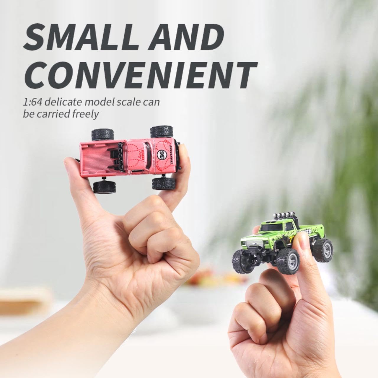 Foto 6 pulgar | Mini Cyber Truck Rc Monster Truck Con Remolque, 6 Colores 1:64 - Venta Internacional.