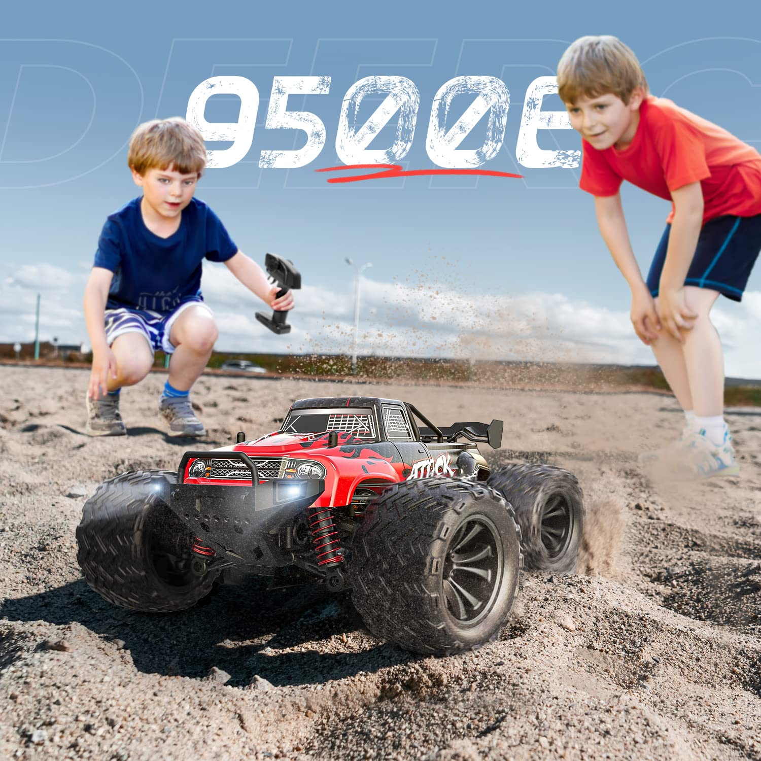 Foto 6 | Coche Rc Deerc 9500e Todo Terreno A Escala 1:16 De 40 Km/h Con 2 Baterías - Venta Internacional.