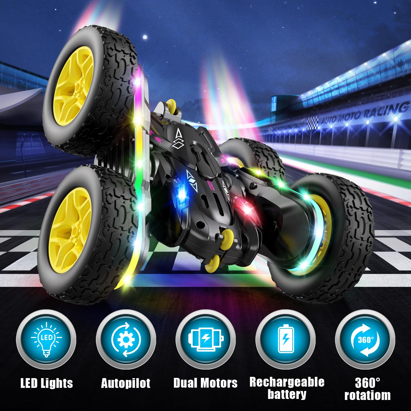 Foto 2 | Coche Con Control Remoto Jimdella Rc Cars Con Luces Para Niños De 4 A 6 Años - Venta Internacional.