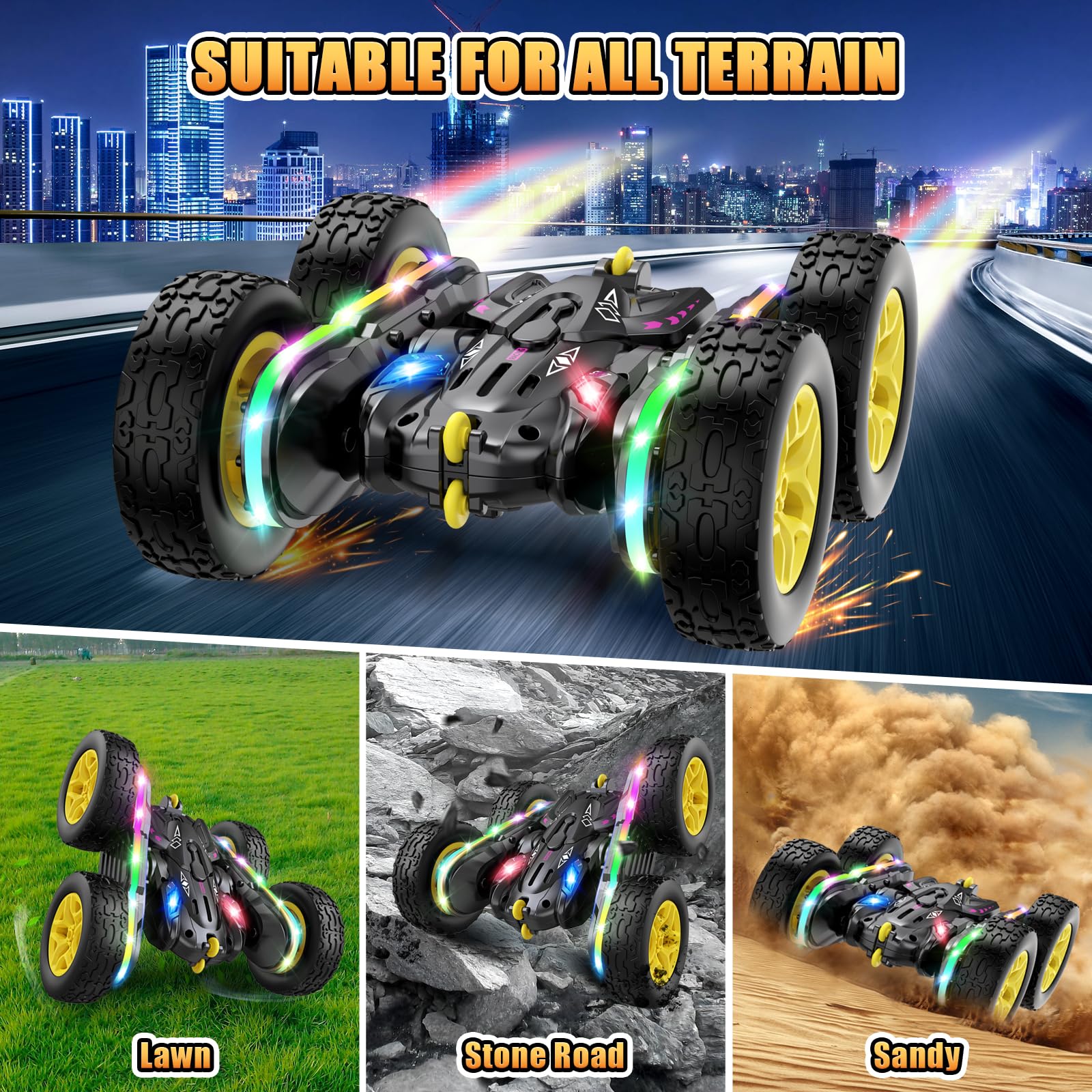 Foto 5 pulgar | Coche Con Control Remoto Jimdella Rc Cars Con Luces Para Niños De 4 A 6 Años - Venta Internacional.