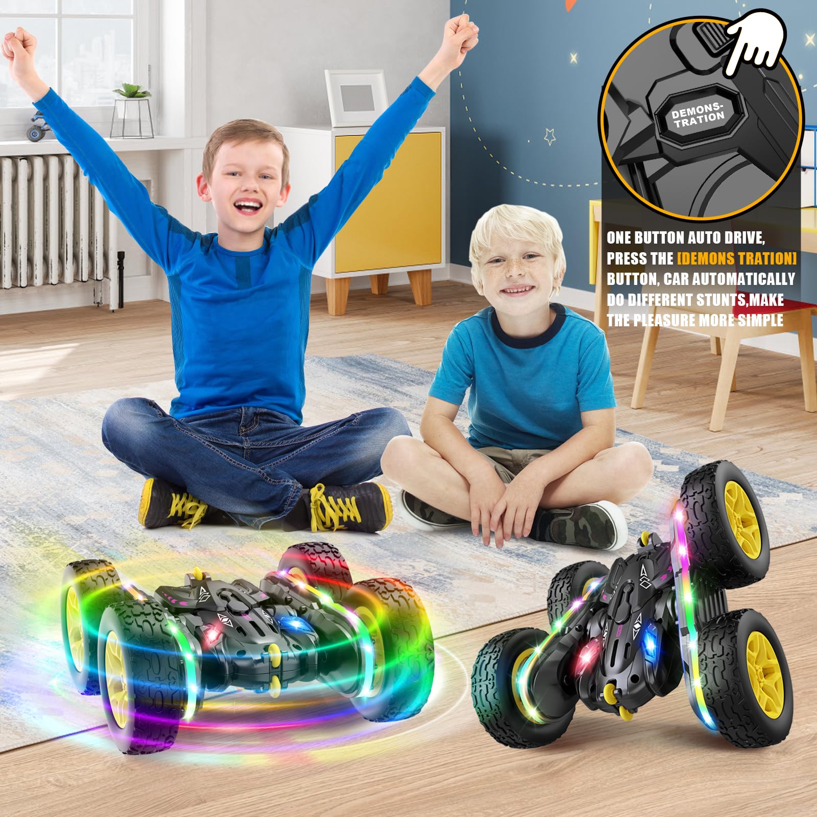 Foto 6 pulgar | Coche Con Control Remoto Jimdella Rc Cars Con Luces Para Niños De 4 A 6 Años - Venta Internacional.