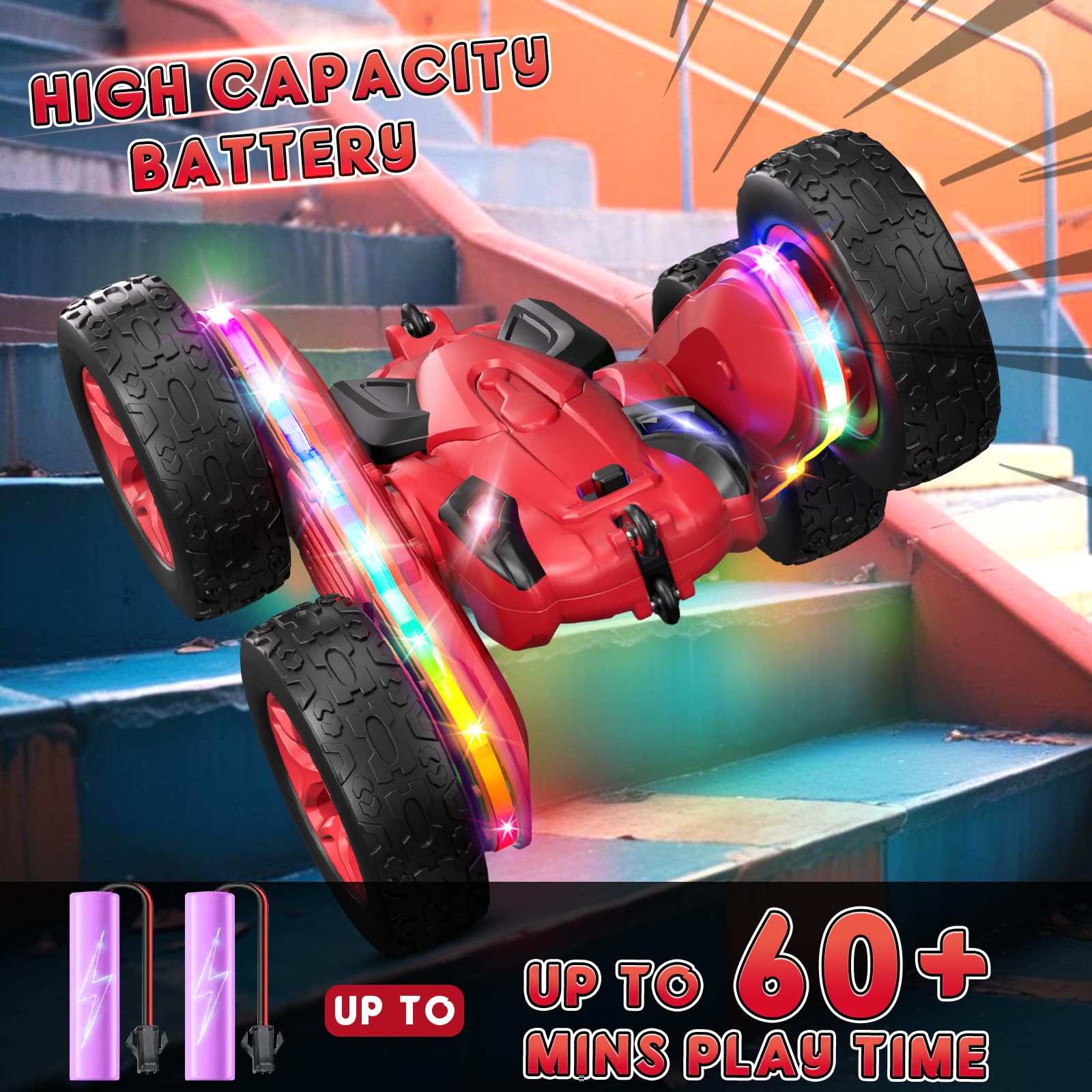 Foto 5 pulgar | Coche De Control Remoto Jimdella Rc Cars 360 Flips Stunt 2.4 Ghz - Venta Internacional.