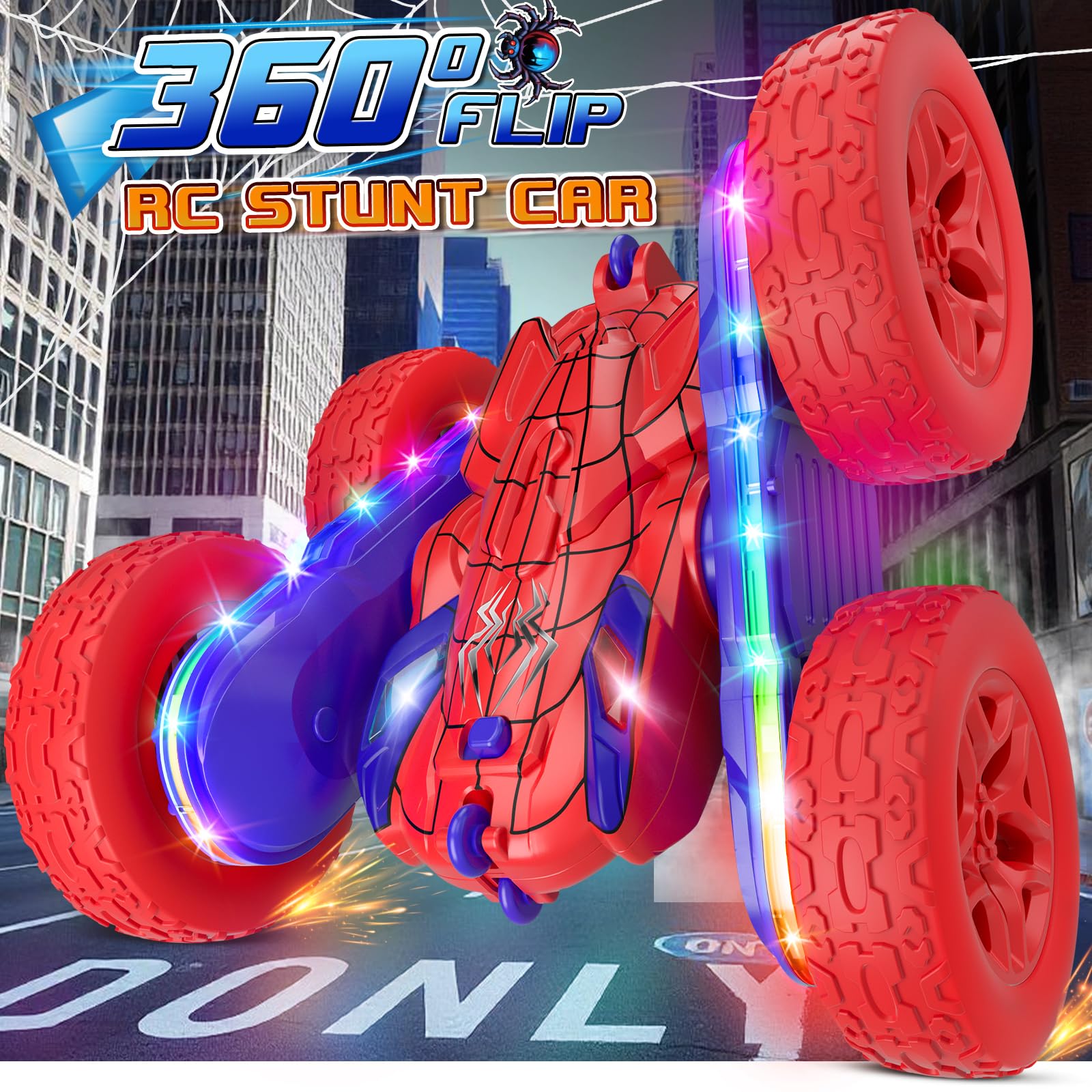 Foto 3 pulgar | Coche A Control Remoto Jimdella Spider Rc Stunt 360° Flips Kids 5-7 - Venta Internacional.