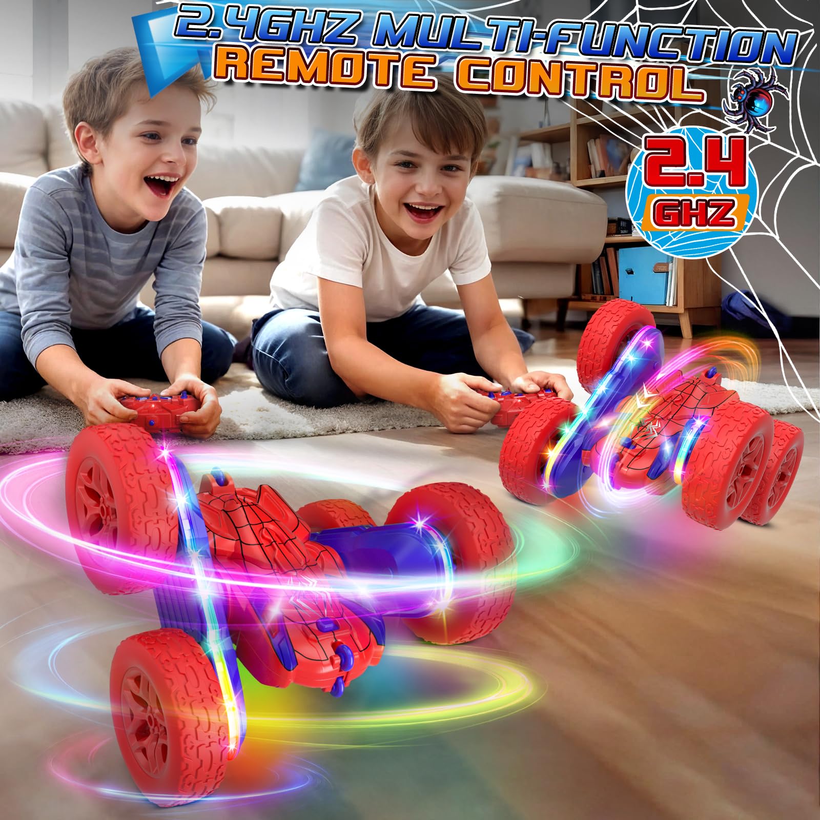 Foto 4 pulgar | Coche A Control Remoto Jimdella Spider Rc Stunt 360° Flips Kids 5-7 - Venta Internacional.