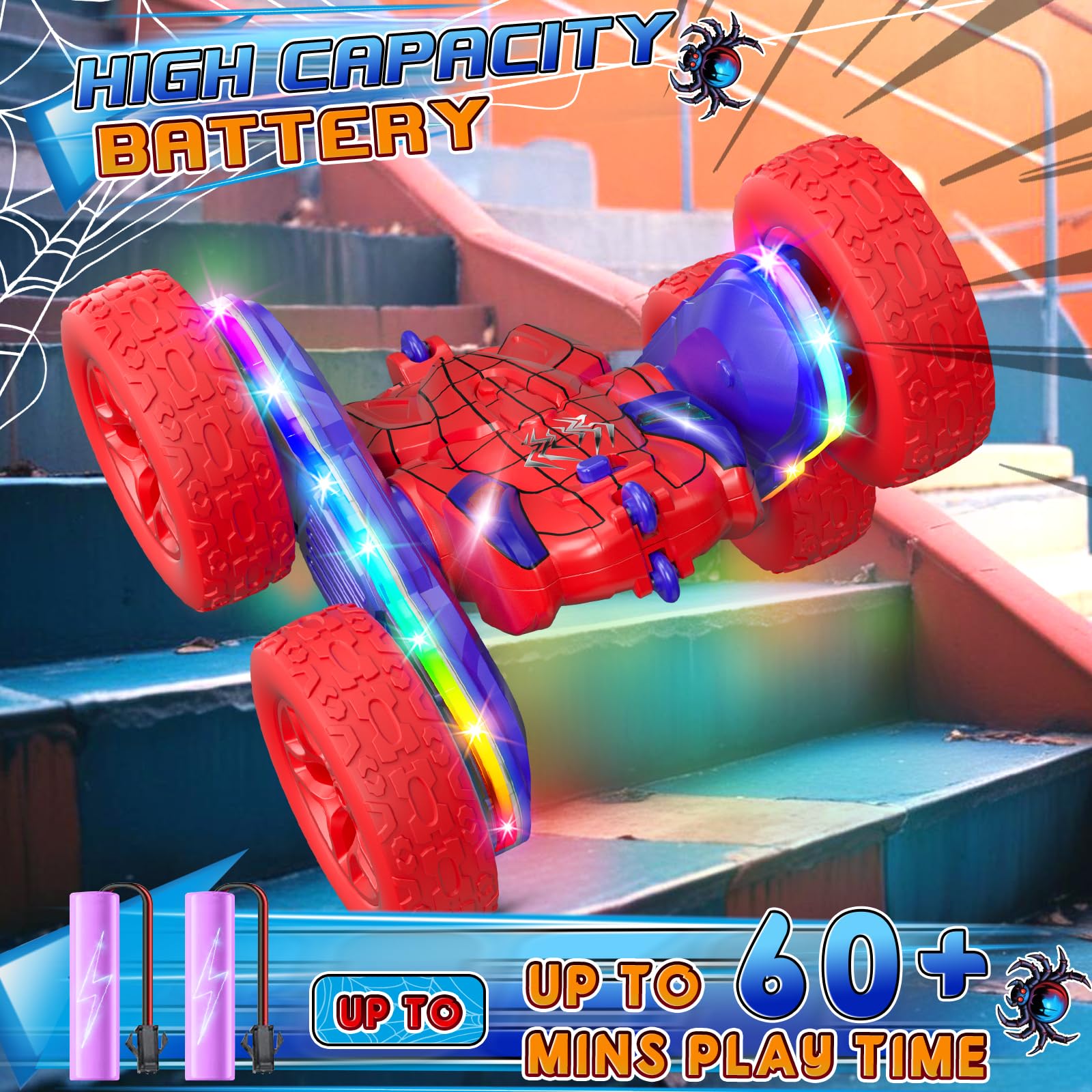 Foto 6 pulgar | Coche A Control Remoto Jimdella Spider Rc Stunt 360° Flips Kids 5-7 - Venta Internacional.