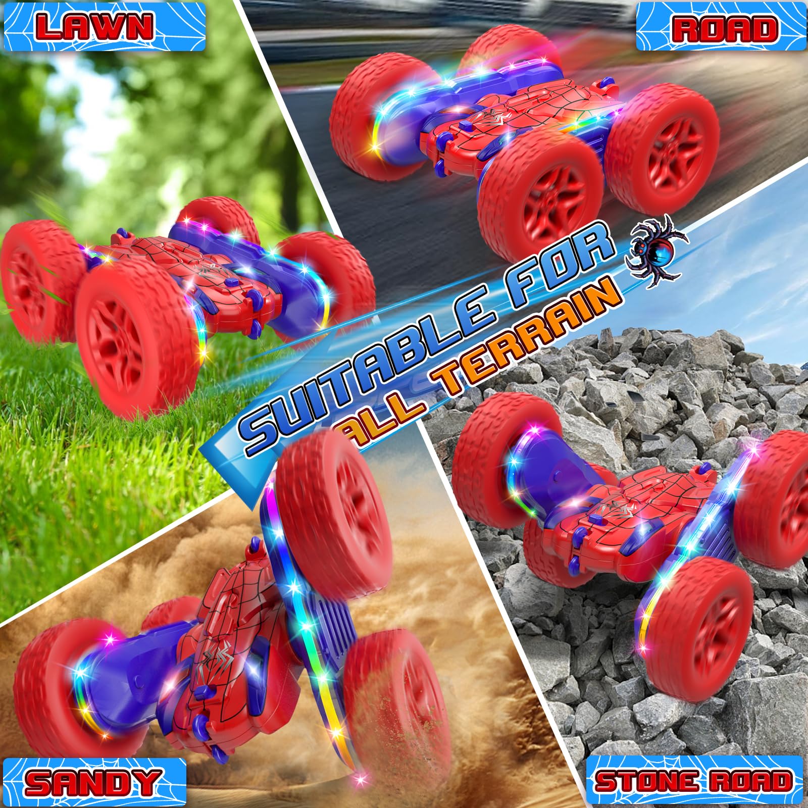 Foto 7 pulgar | Coche A Control Remoto Jimdella Spider Rc Stunt 360° Flips Kids 5-7 - Venta Internacional.