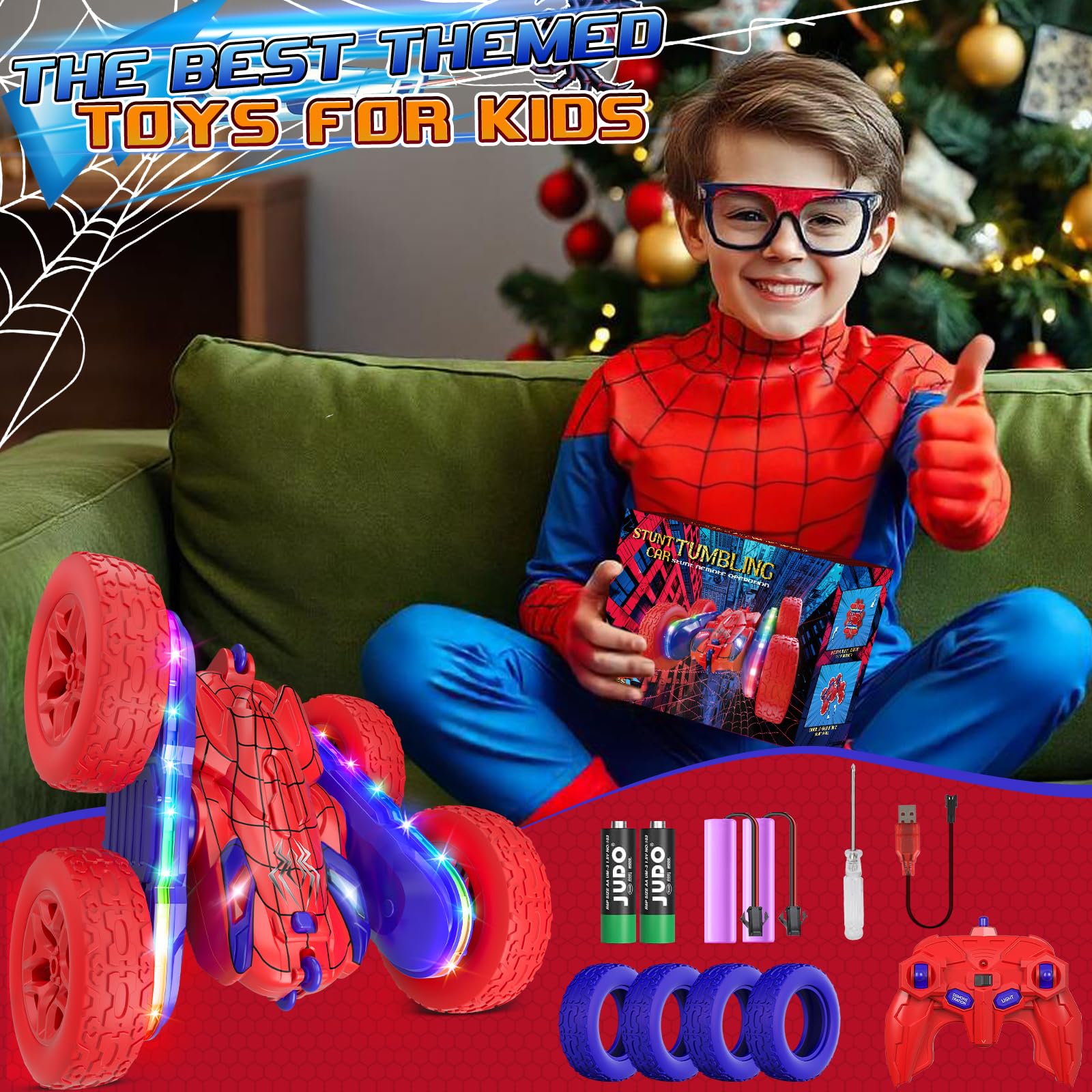 Foto 8 pulgar | Coche A Control Remoto Jimdella Spider Rc Stunt 360° Flips Kids 5-7 - Venta Internacional.
