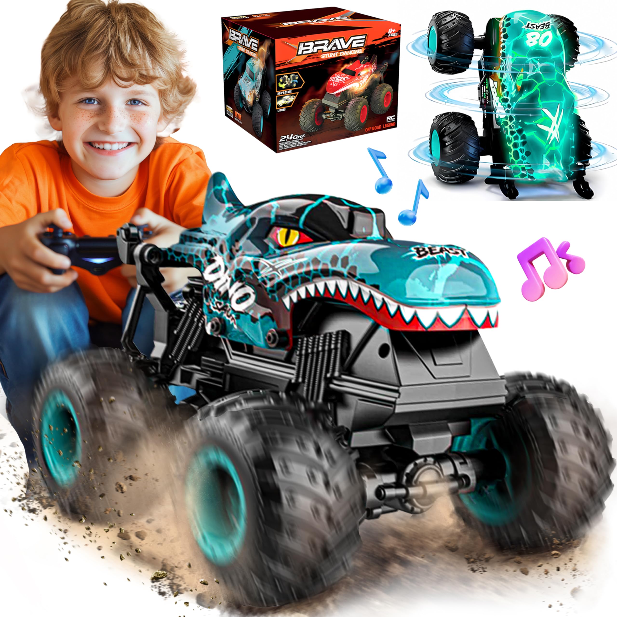 Foto 2 pulgar | Monster Truck Bezgar Con Control Remoto Con Luz Y Música 1:20 - Venta Internacional.