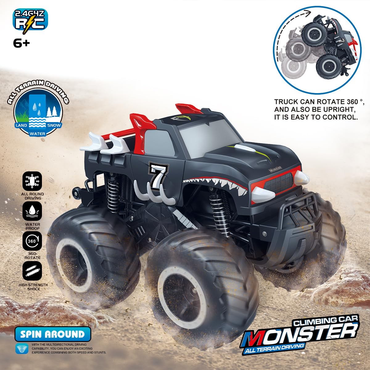 Foto 3 pulgar | Rc Car Threeking Pick-up Todoterreno A Escala 1:16 A Escala 1:16 - Venta Internacional.
