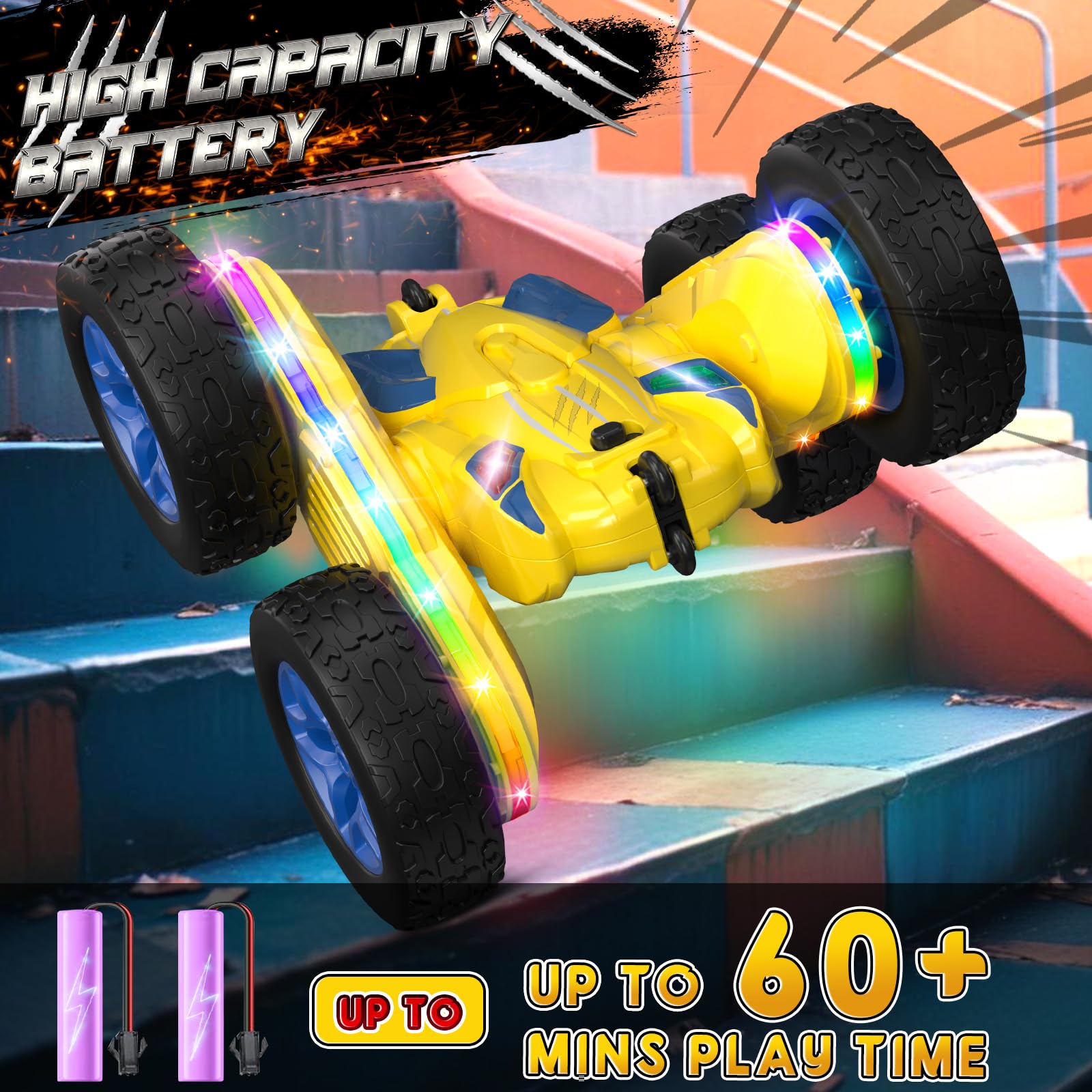 Foto 5 pulgar | Coche De Control Remoto Jimdella Rc Cars 360 Flips Stunt 2.4 Ghz - Venta Internacional.