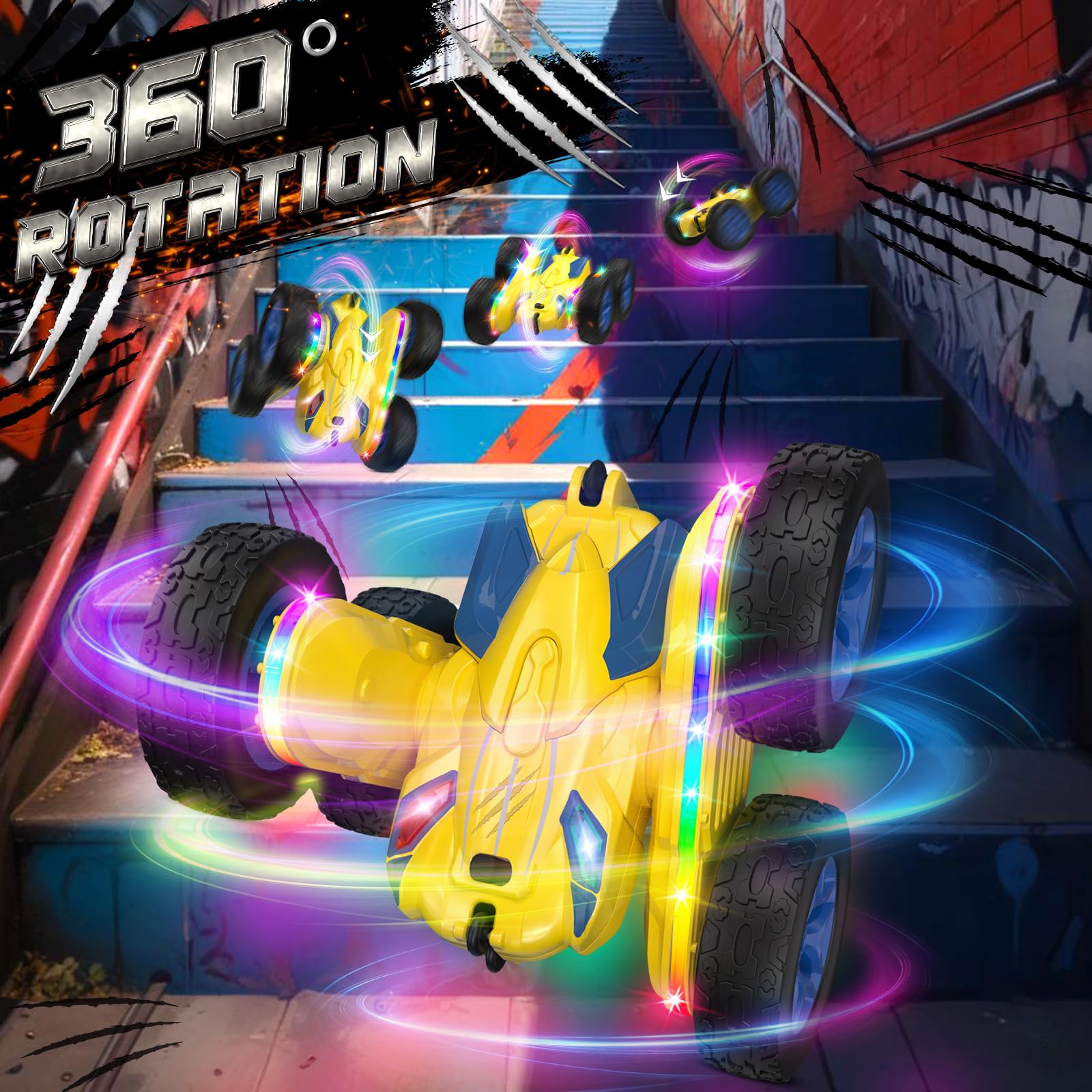 Foto 6 pulgar | Coche De Control Remoto Jimdella Rc Cars 360 Flips Stunt 2.4 Ghz - Venta Internacional.