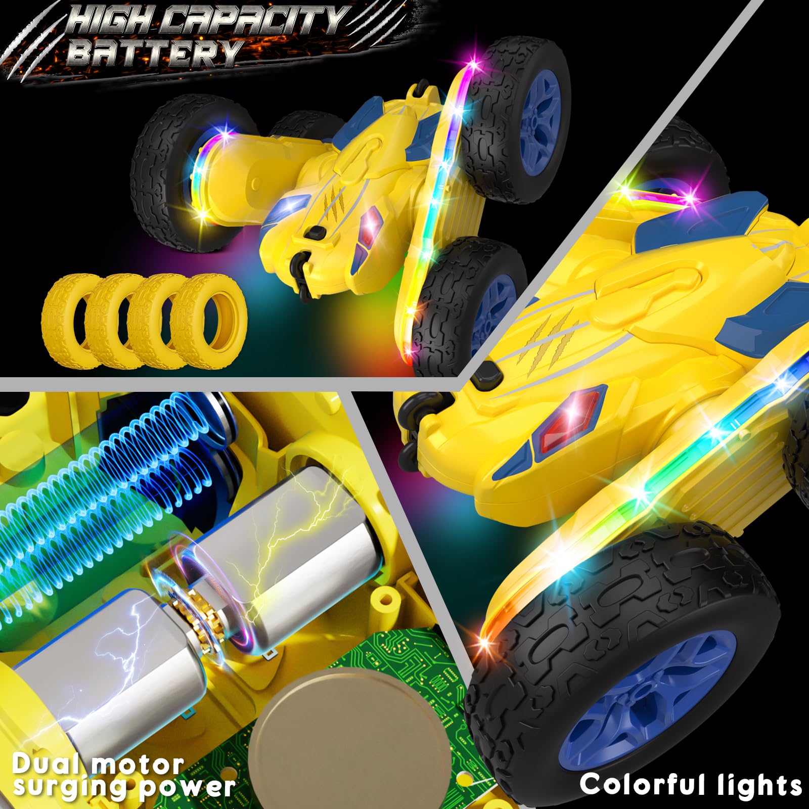 Foto 7 pulgar | Coche De Control Remoto Jimdella Rc Cars 360 Flips Stunt 2.4 Ghz - Venta Internacional.