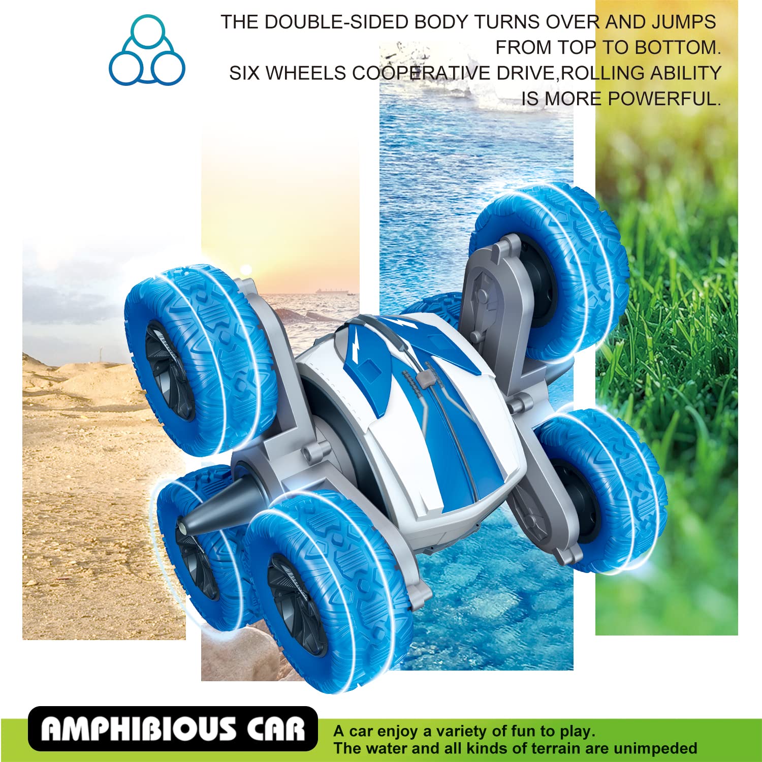 Foto 5 pulgar | Control Remoto Rc Stunt Car Threeking, Resistente Al Agua, Más De 6 Años - Venta Internacional.