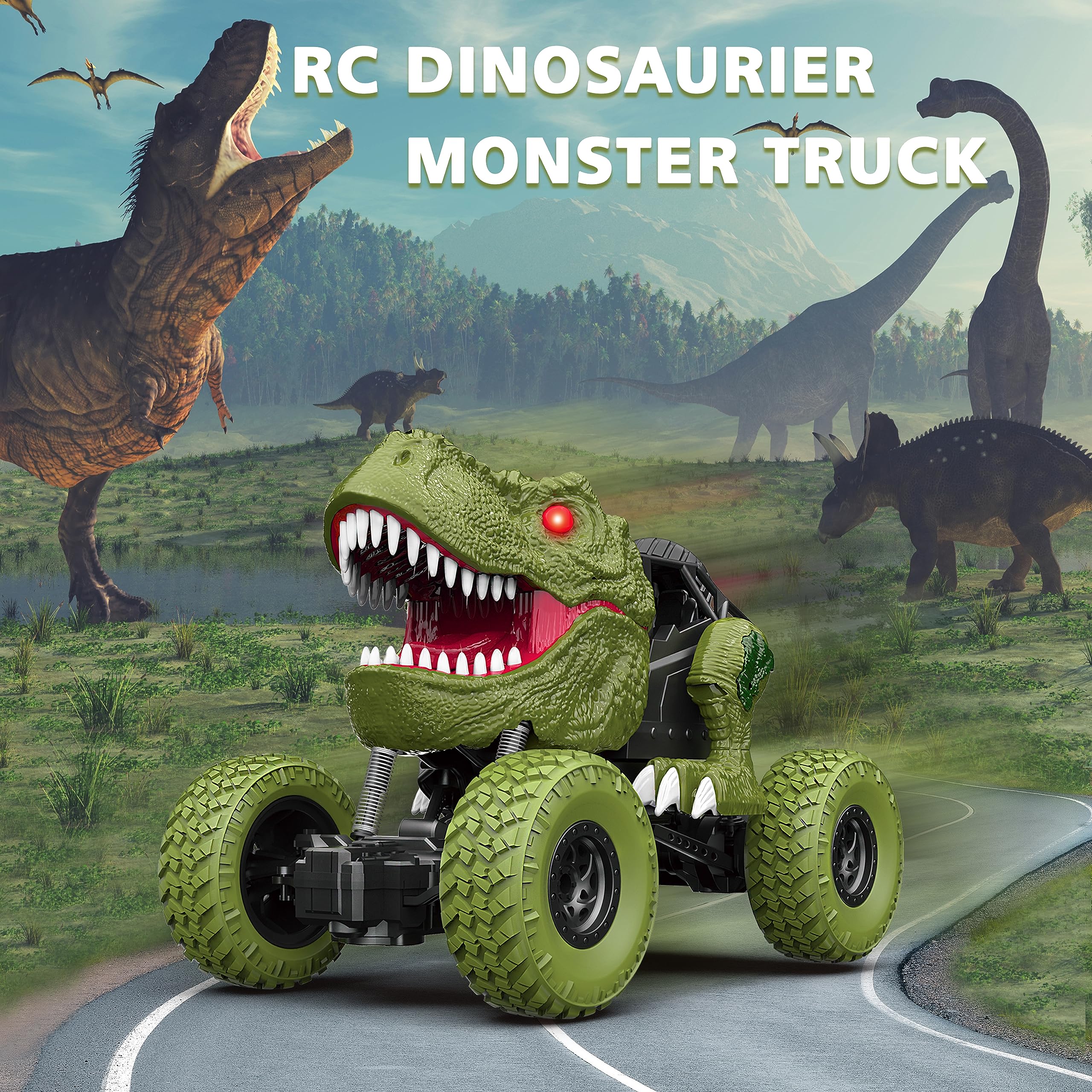 Foto 7 pulgar | Coche De Dinosaurio Con Control Remoto Yezi Para Niños De 3 A 12 Años - Venta Internacional.