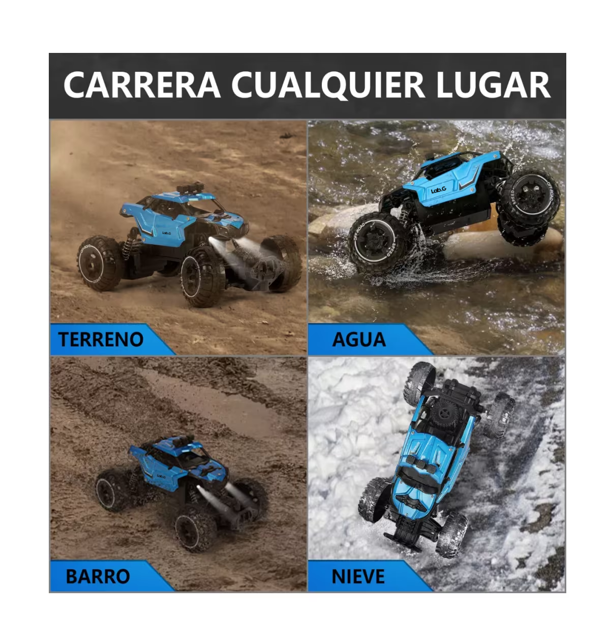 Foto 5 pulgar | Carro Control Remoto Todo Terreno Lab.g Recargable Azul